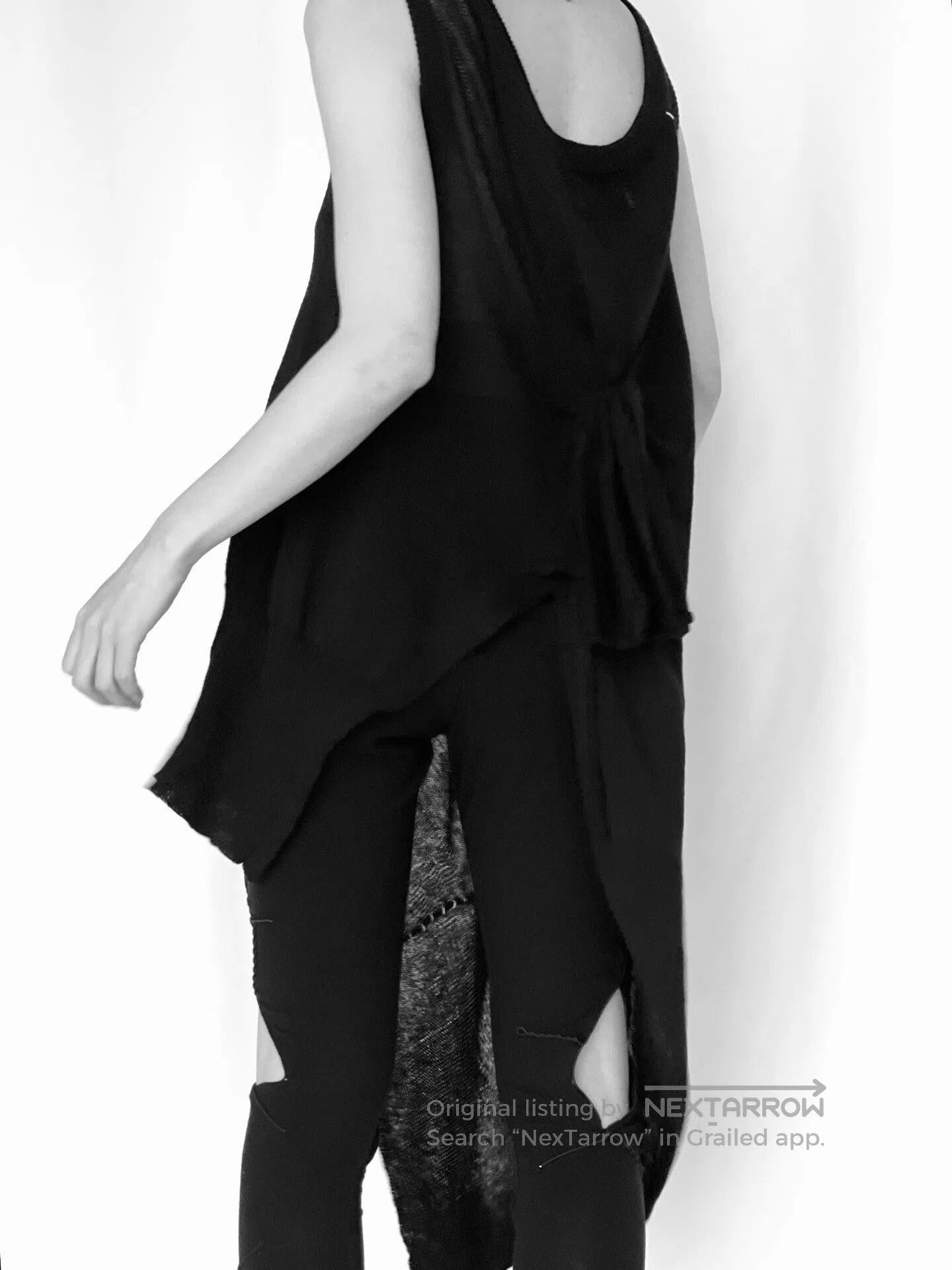 Yohji Yamamoto Yohji Yamamoto Black Cutout Leggings. Size 23" - 8 Thumbnail