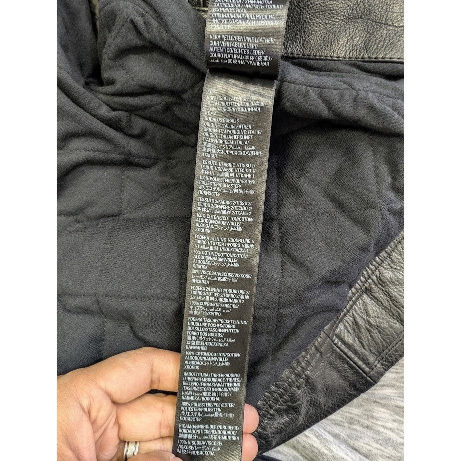 Balenciaga o1rshd1 Leather Sleeve Shearling Fleece Jacket in Black Size US XS / EU 42 / 0 - 22 Thumbnail