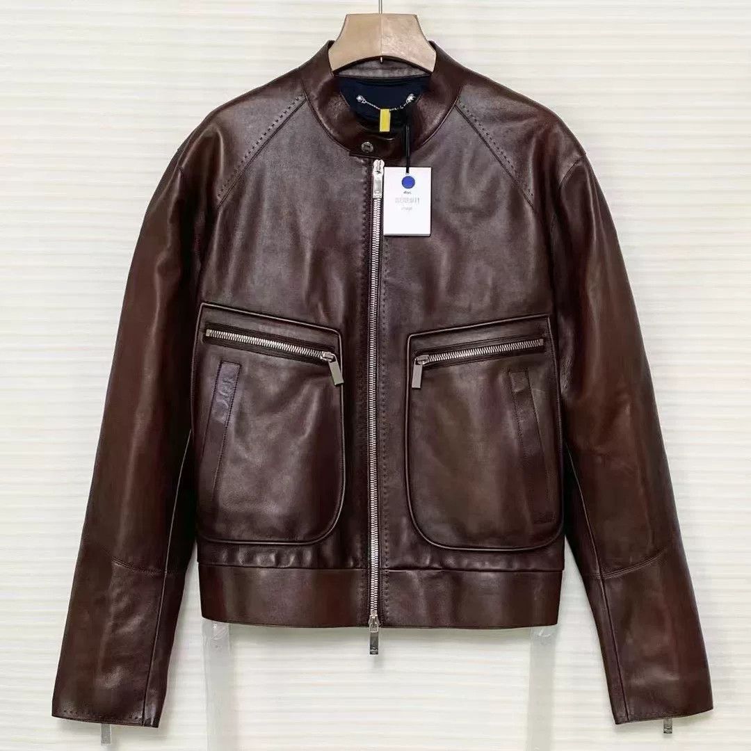Berluti Berluti Dark Brown Classic Biker Leather Jacket Size US L / EU 52-54 / 3 - 1 Thumbnail