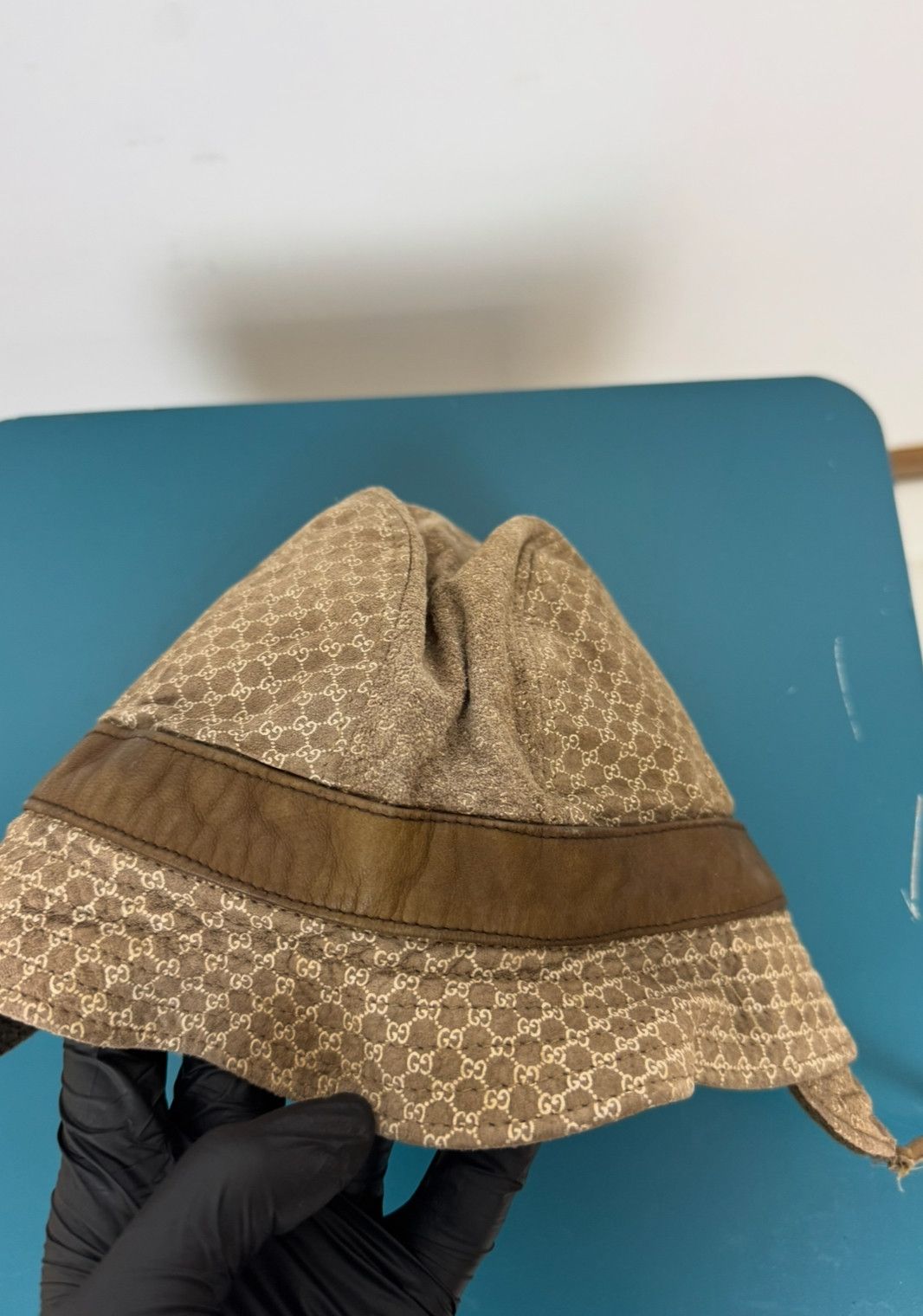 Gucci Gucci Vintage Monogram Bucket Hat Leather Size M Kids Size ONE SIZE - 4 Thumbnail