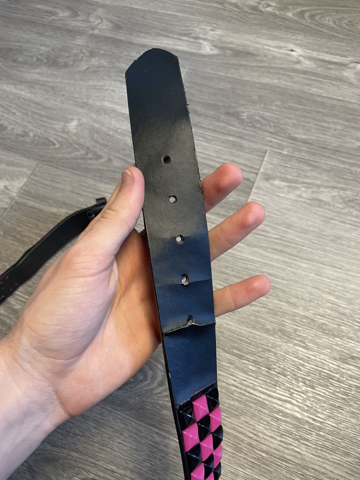 Other Vintage Pyramid Studded Belt Black/Pink Y2K Size ONE SIZE - 11 Thumbnail