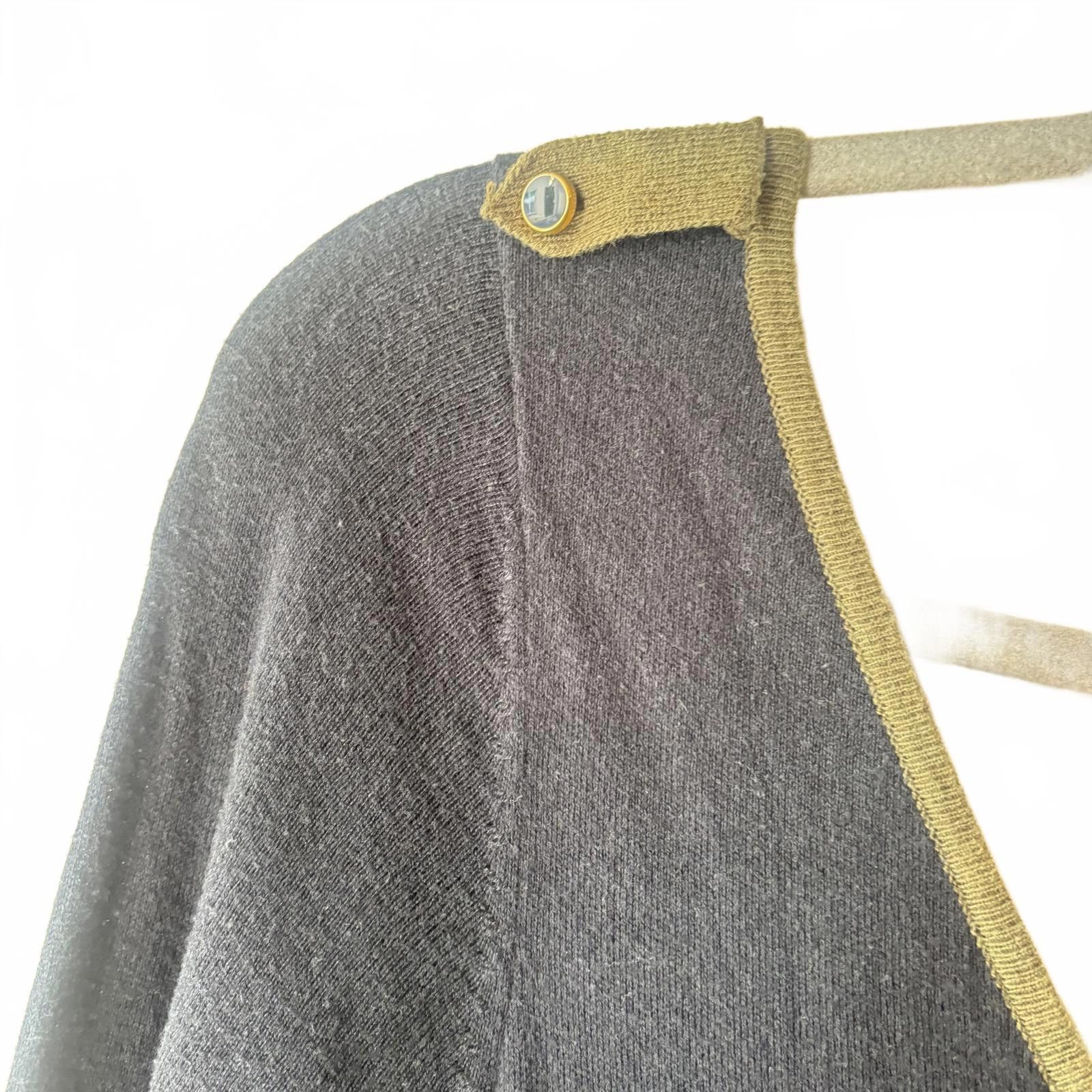 Other Romeo & Juliet Couture Long Sleeve Black & Olive Knit Dress Size S / US 4 / IT 40 - 4 Thumbnail