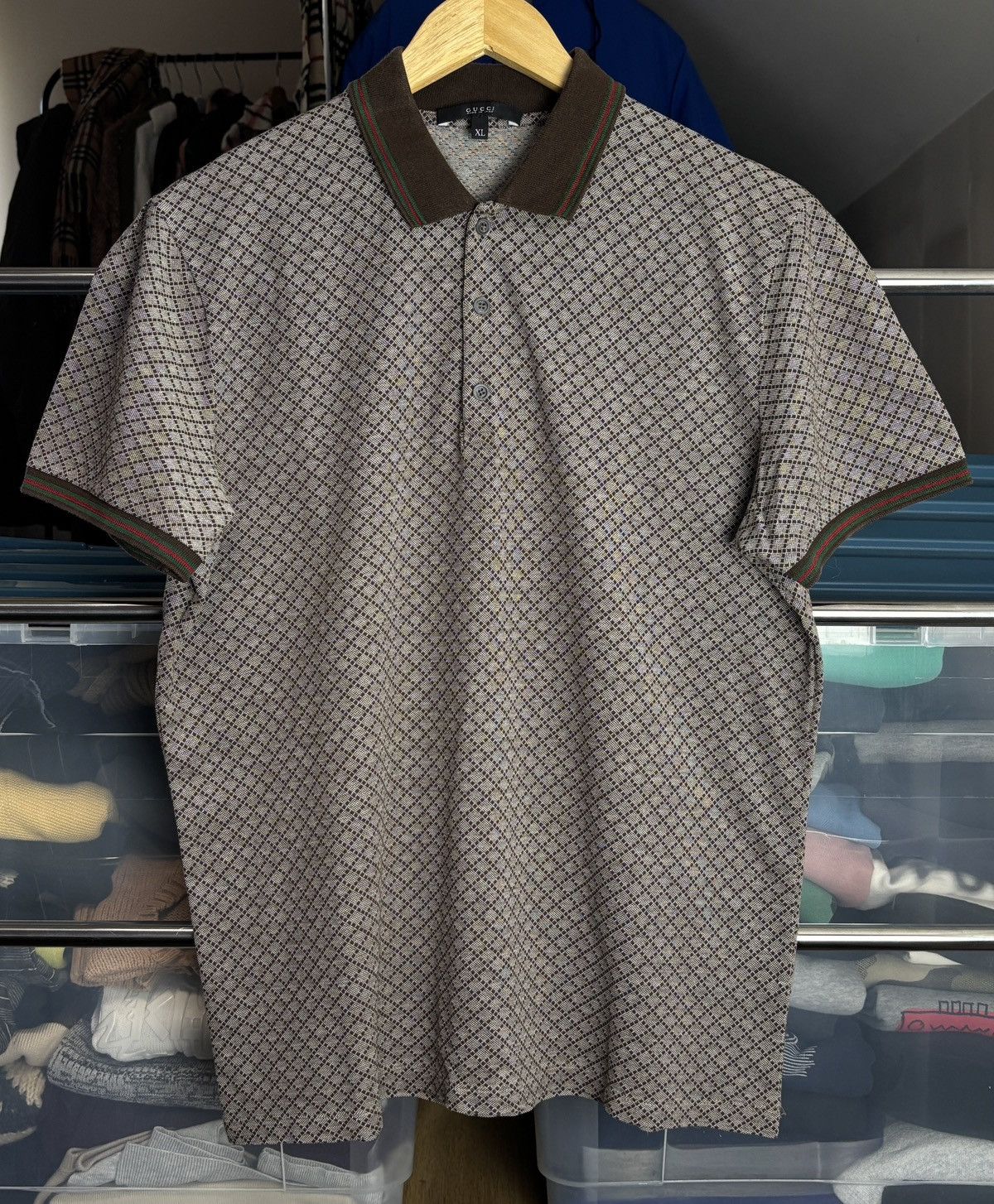 Gucci Gucci Diamond Monogram Vintage Polo Shirt Size US XL / EU 56 / 4 - 1 Thumbnail