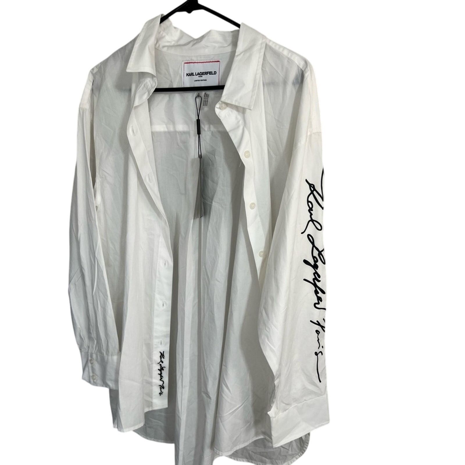 Karl Lagerfeld 2PC LOT Karl Lagerfeld Paris Womens White/Black Button Front Size XL / US 12-14 / IT 48-50 - 9 Thumbnail