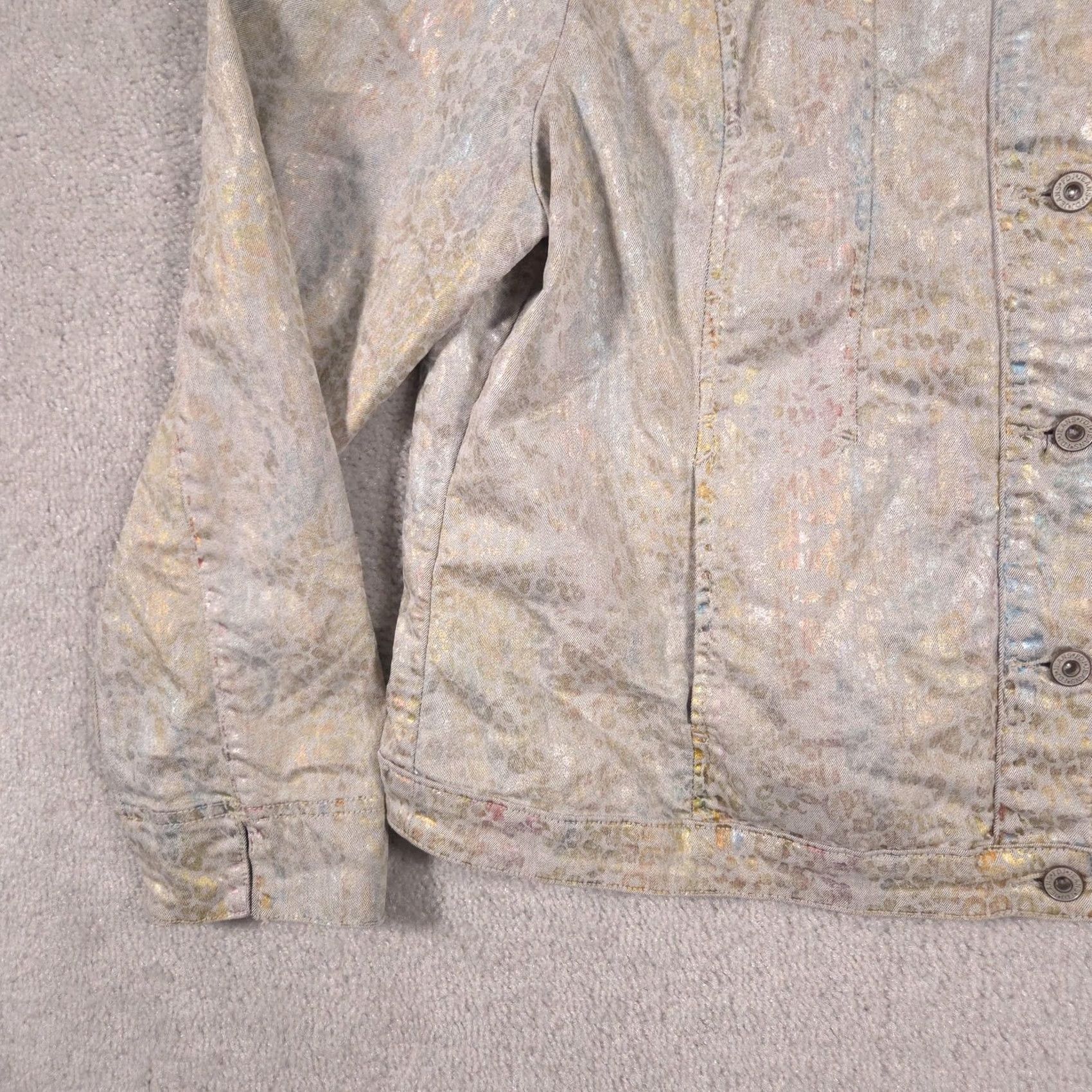 Vintage FDJ French Dressing Jacket Womens XL Gray Animal Print Denim Button Front Size XL / US 12-14 / IT 48-50 - 4 Thumbnail