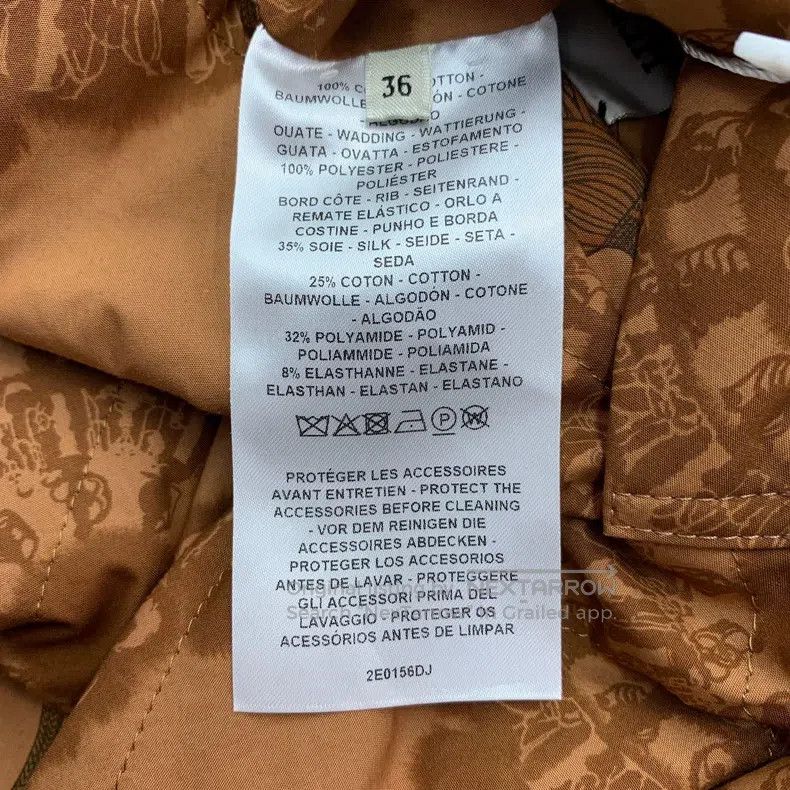 Hermes Hermes Brown Printed Cotton Single-Breasted Two-Way Wear B Size XS / US 0-2 / IT 36-38 - 6 Thumbnail