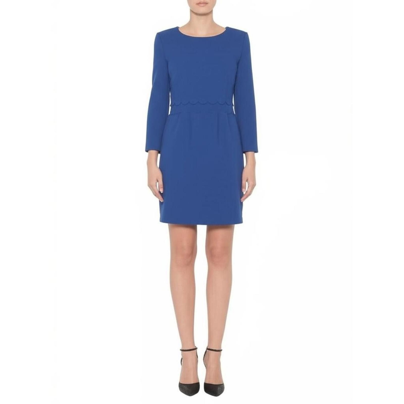 Banana Republic Banana Republic Dress 4 Royal Blue Mini Scalloped Waist Size S / US 4 / IT 40 - 1 Thumbnail