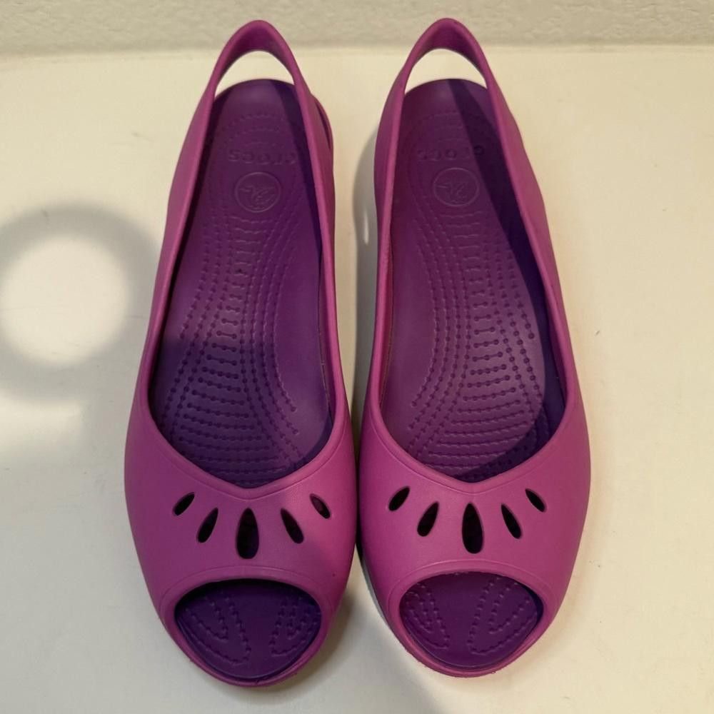 Crocs CROCS Mabyn Mini Wedge Sandals Wild Orchid Purple Size 10 Size US 10 / IT 40 - 2 Thumbnail