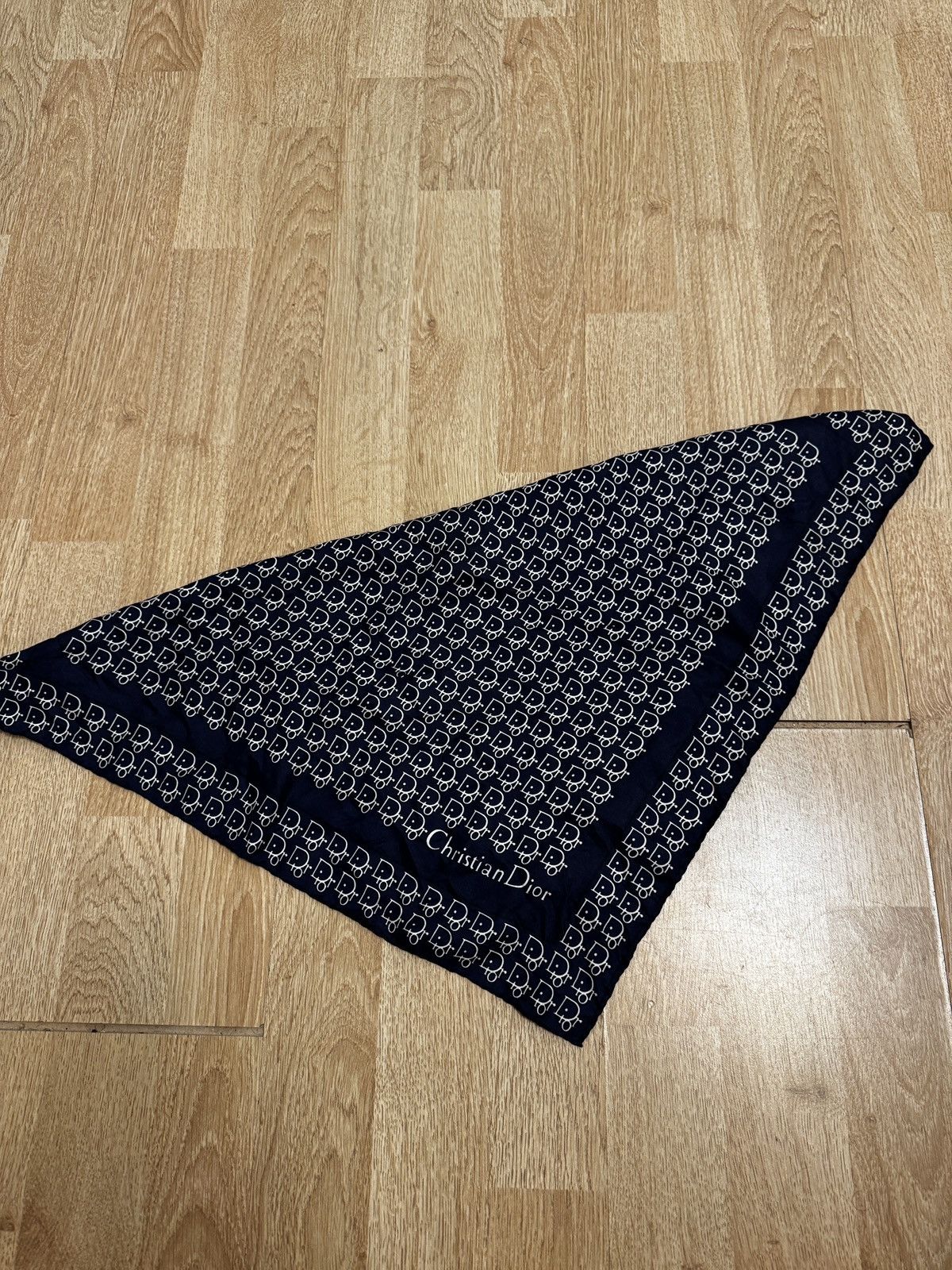 Dior Christian Dior Silk Trotter Monogram Navy Logo Scarf Size ONE SIZE - 5 Thumbnail