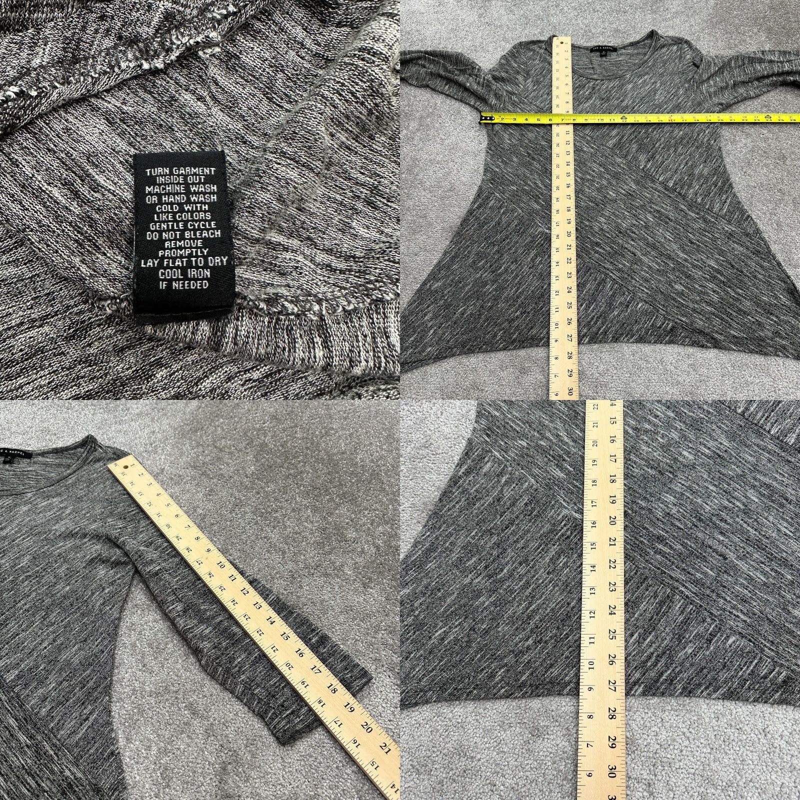 Vintage Zac & Rachel Sweater Pullover Womens XL Gray Round Neck Lightweight Stretch Knit Size XL / US 12-14 / IT 48-50 - 8 Thumbnail