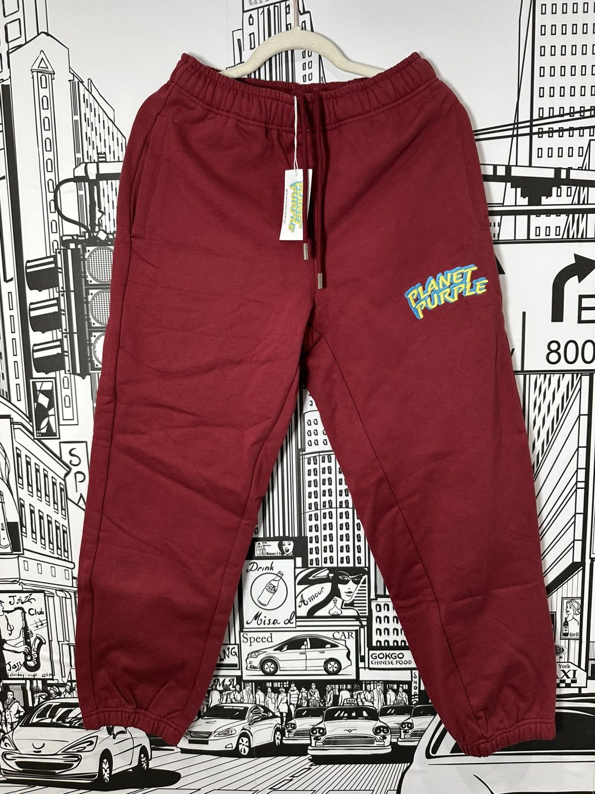 Other Planet Purple Stacked Logo Sweatpants Medium Red Size US 32 / EU 48 - 1 Thumbnail