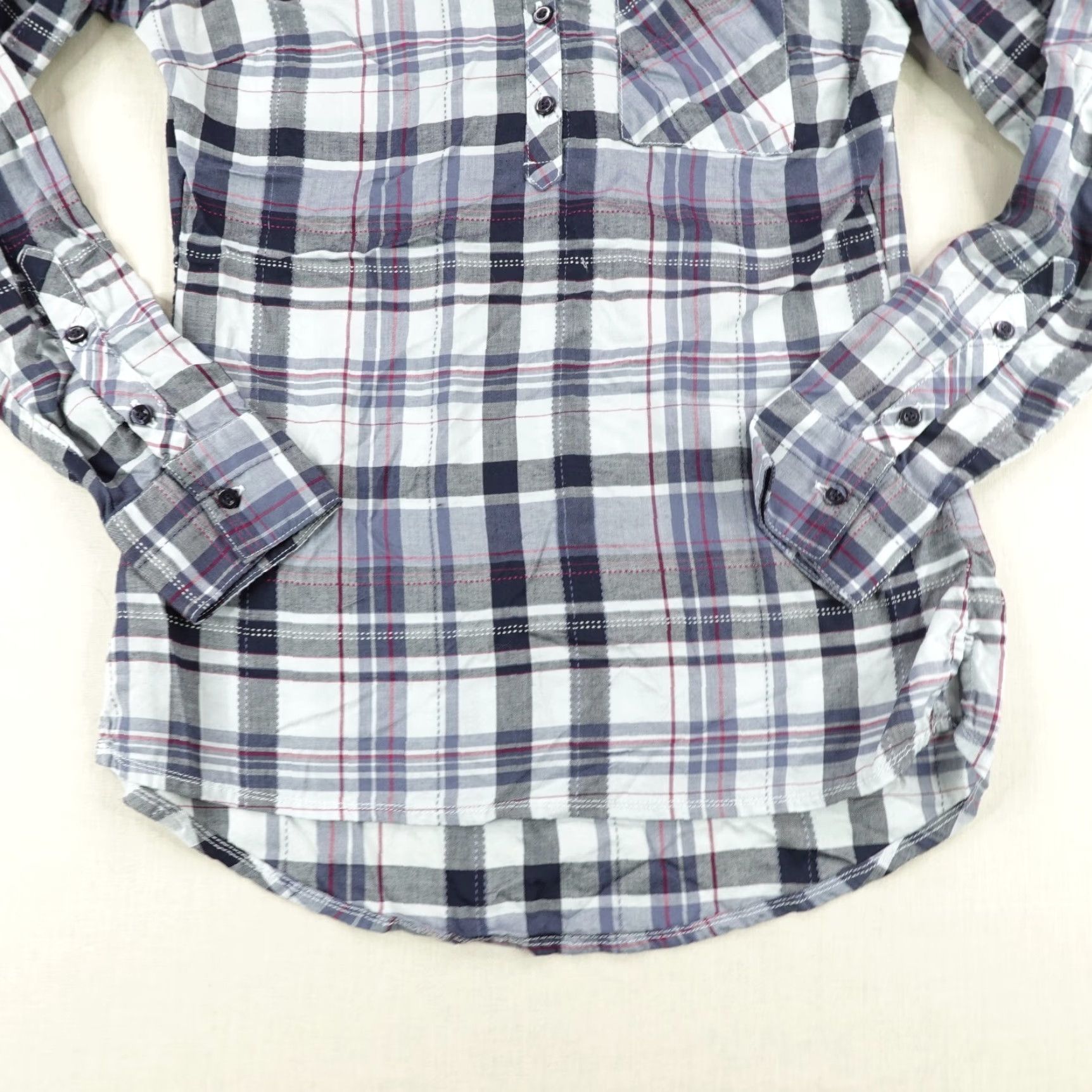 Vintage Kuhl Shirt Womens XS Blue Plaid Spektra Popover Top Roll Tab Pullover Button Up Shirt XS Womens Blue Plaid Spektra Knitted? Size XS / US 0-2 / IT 36-38 - 4 Thumbnail
