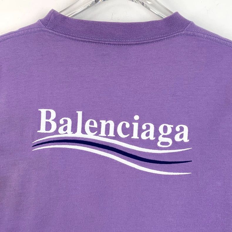 Balenciaga Balenciaga Purple logo print crew neck short sleeve T-shir Size US XS / EU 42 / 0 - 5 Thumbnail