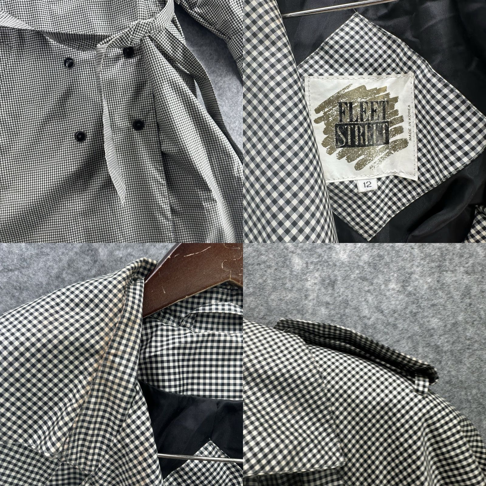 Vintage VINTAGE Fleet Street Coat Womens 12 Buttoned Trench y2k Long Lightweight Black Polyester Softshell Plaid Pleated Buttoned Rain Jacket Shirt Size XL / US 12-14 / IT 48-50 - 8 Thumbnail