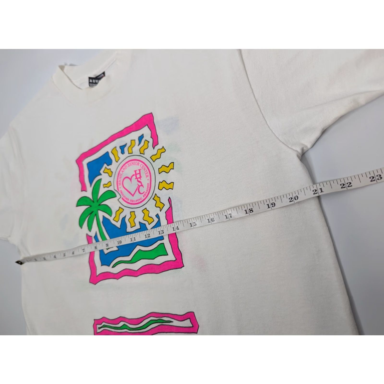 Vintage VINTAGE Screen Stars T-Shirt Short Sleeve Crew Neck L White USA 80s 90s Single Stitch Senior in Action Size US L / EU 52-54 / 3 - 6 Thumbnail