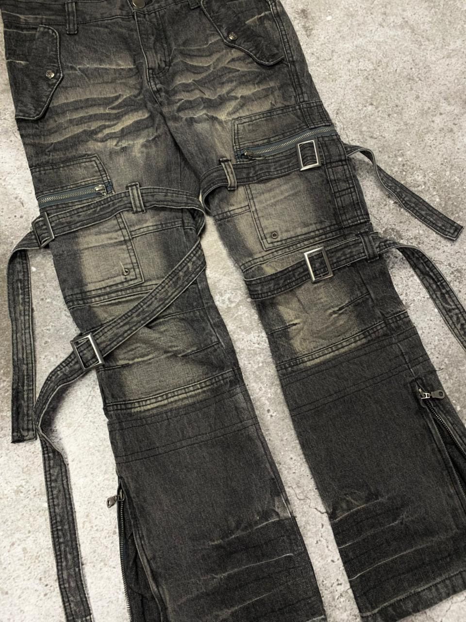 LOWBOX “LOWBOX” Goth Bondage Japanese Flared Pants Size US 30 / EU 46 - 3 Thumbnail