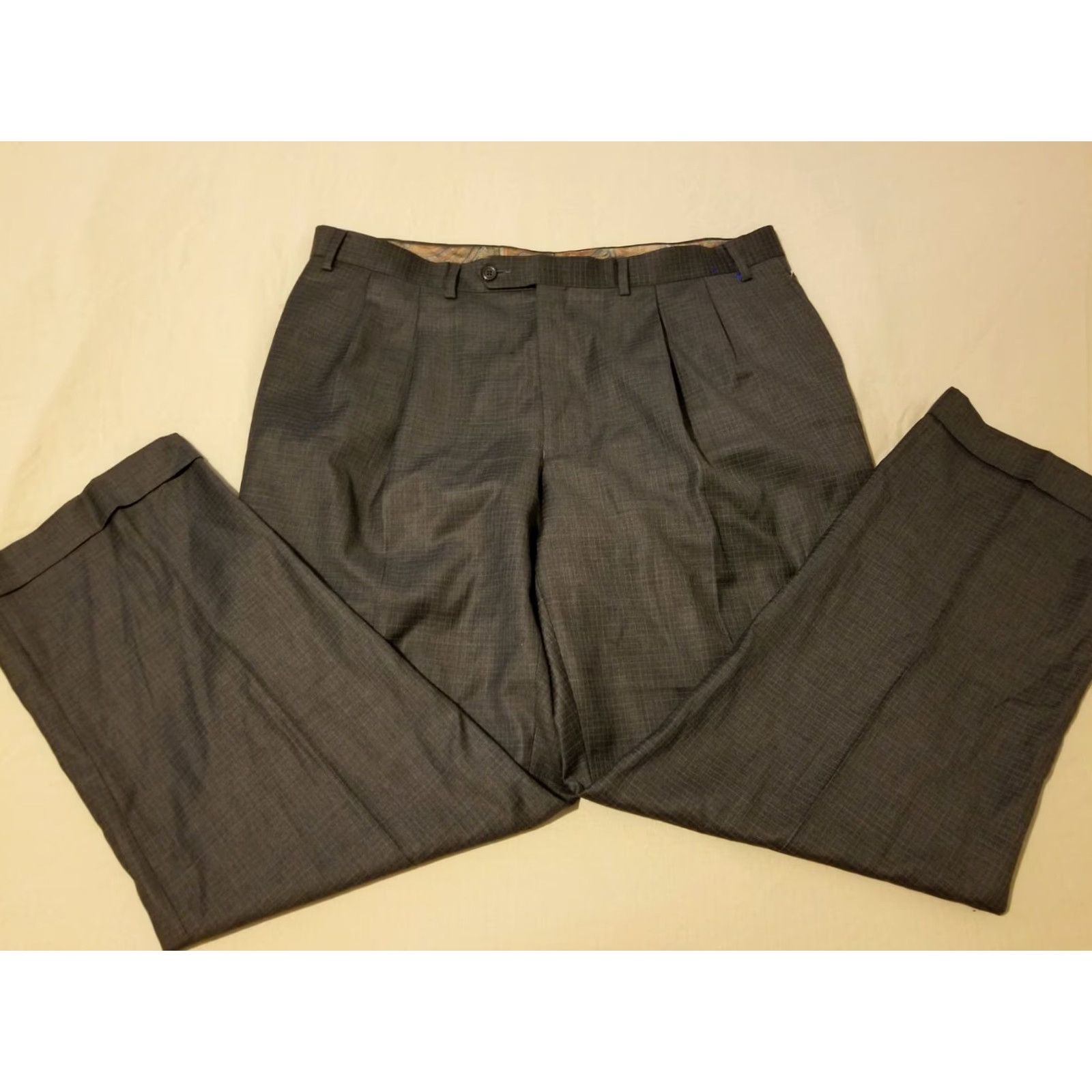 Polo Ralph Lauren VINTAGE Mens Polo Ralph Lauren Wool Dress Pants 38x30 Gray Slack Chino Khaki Trouser Size US M / EU 48-50 / 2 - 3 Thumbnail