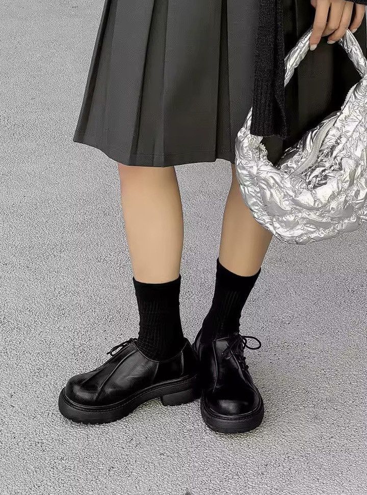 Genuine Leather Real Leather Designer Pleated Platform Solid Casual Boots Size US 10.5 / EU 43-44 - 10 Thumbnail