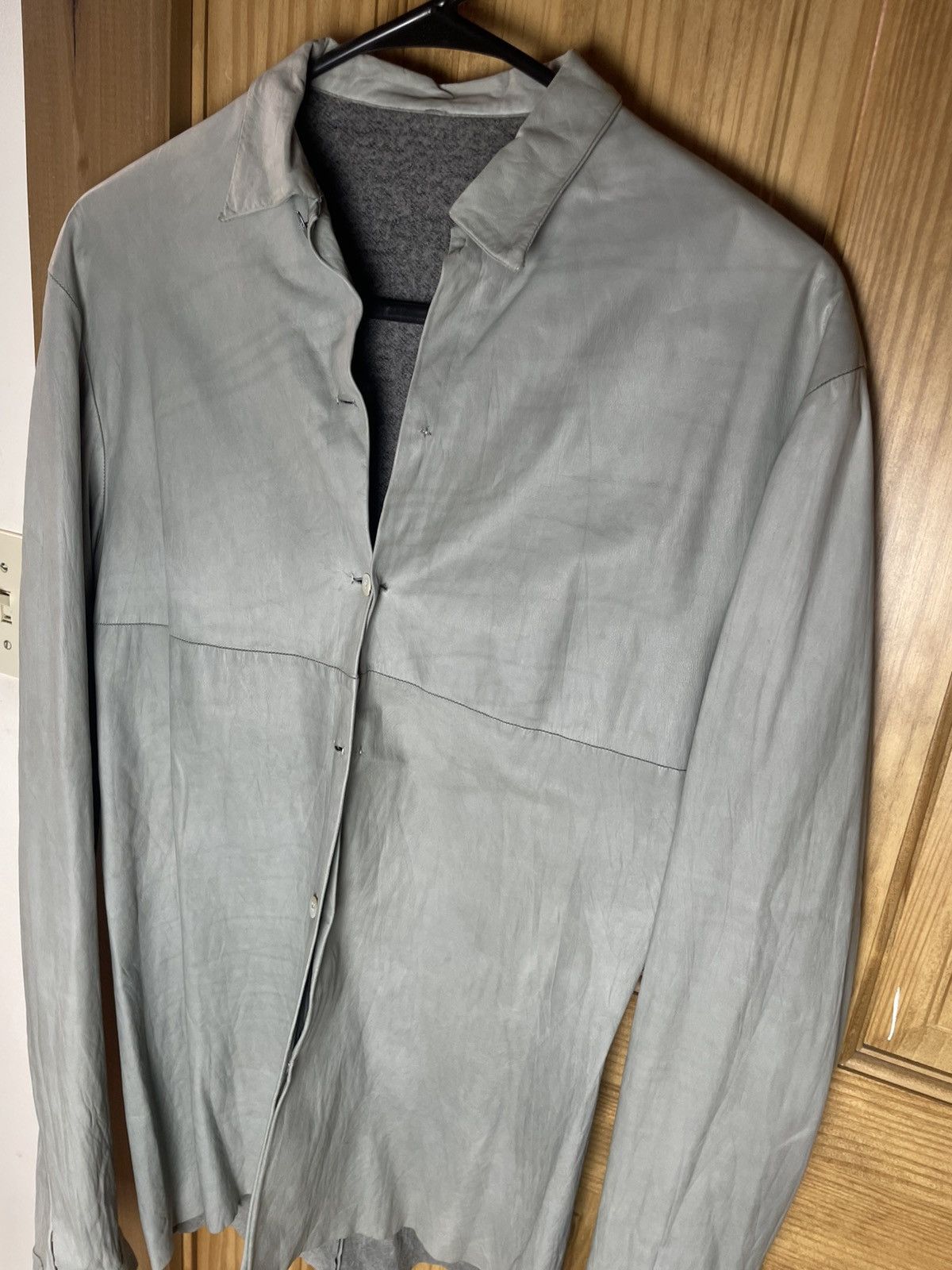 Ma+ M.A.+ Leather Button Shirt Maurizio Amadei Size US M / EU 48-50 / 2 - 20 Thumbnail