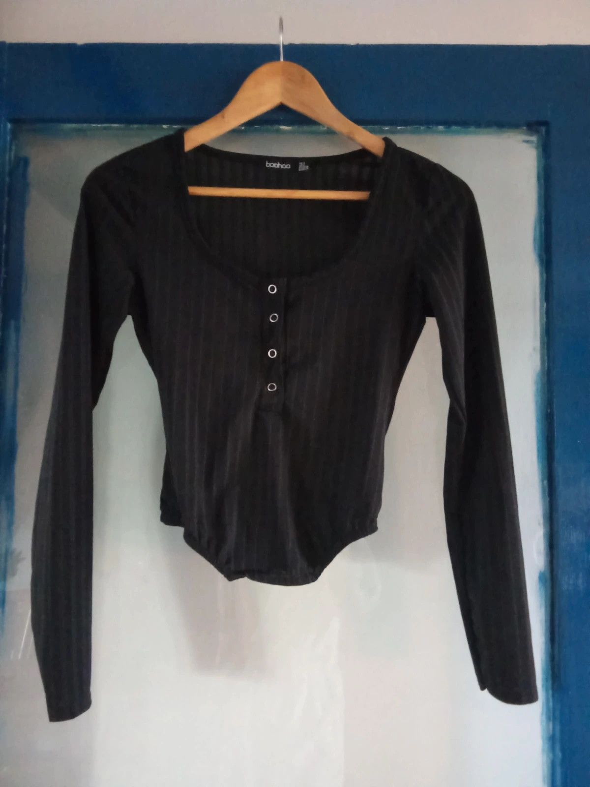 Other women's long sleeved black ribbed top. Size M / US 6-8 / IT 42-44 - 1 Thumbnail