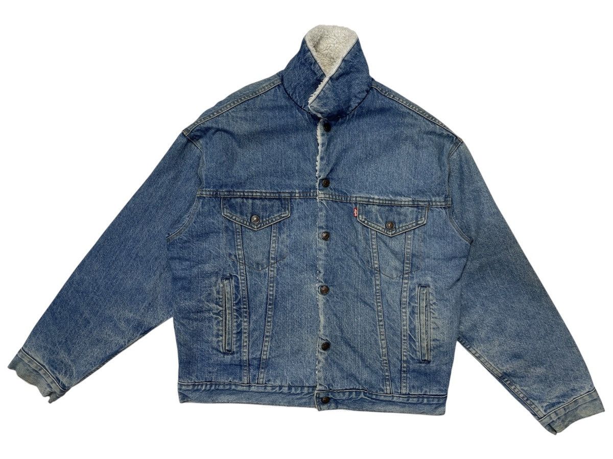 Levi's 90's Levi’s Sherpa Vintage Denim Jacket White Tag Size US M / EU 48-50 / 2 - 1 Thumbnail