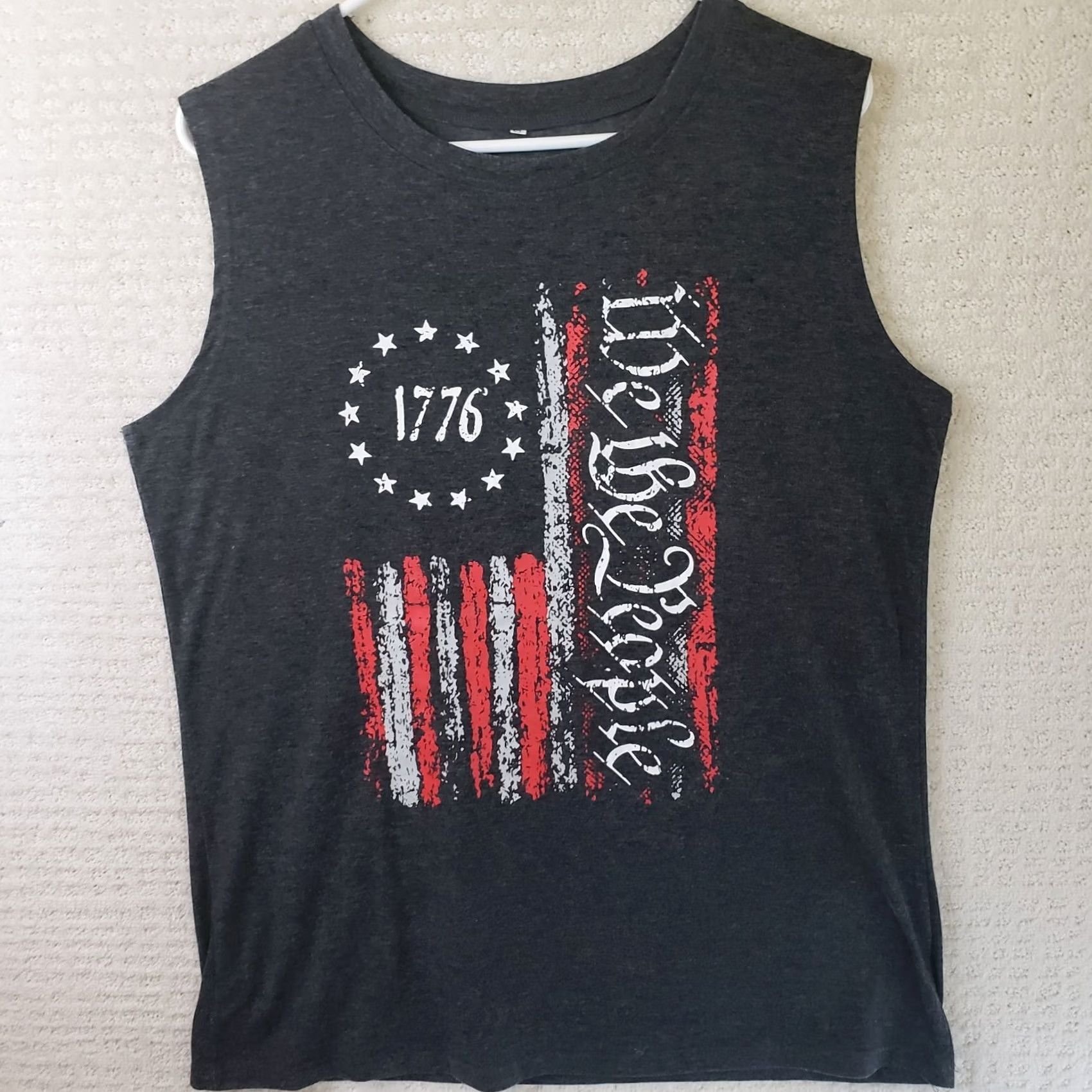 Gildan Gildan Women's XL Tank Top Black "We the People" Cotton Comfort Graphic Printed USA Size XL / US 12-14 / IT 48-50 - 4 Thumbnail