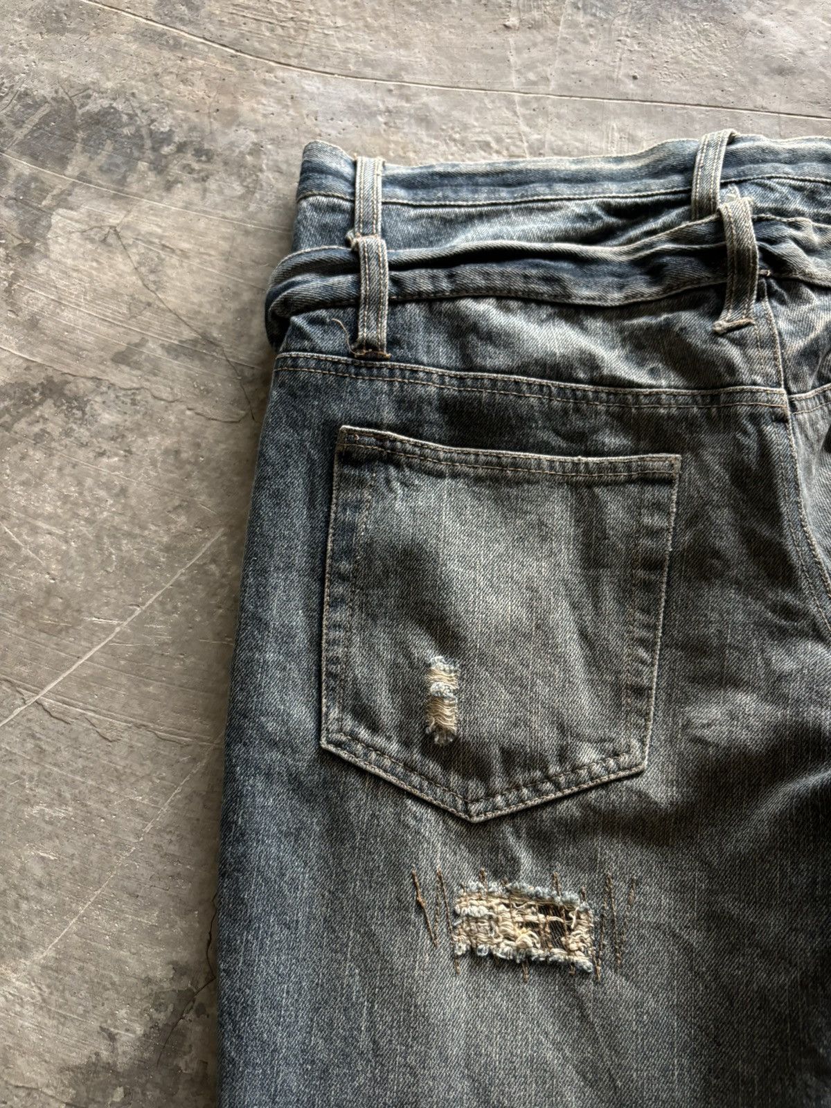 PPFM DOUBLE WAIST ZEROSAIL DISTRESSED JAPANESE BORO WASHED PUNK Size US 33 - 17 Thumbnail
