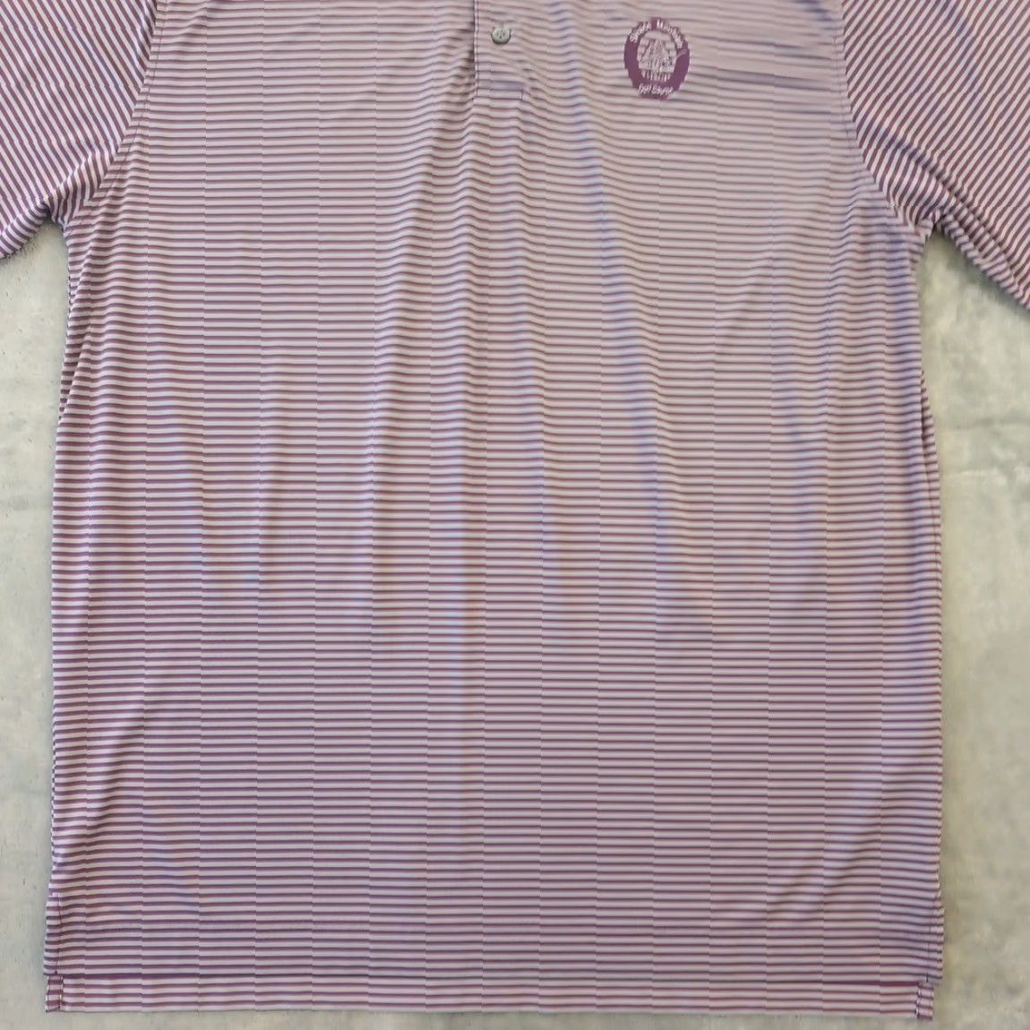 Footjoy FootJoy Polo Shirt Mens Large Purple Striped Short Sleeve Hat? Size US L / EU 52-54 / 3 - 5 Thumbnail