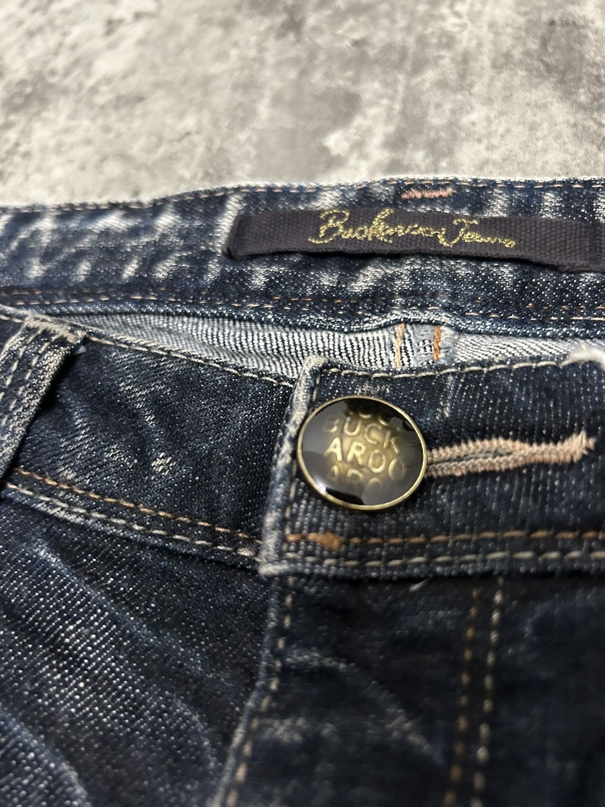 If Six Was Nine × Japanese Brand × Le Grande Bleu (L.G.B.) Buckaro Design Acid Wash Pattern Distressed Denim Pants Size 28" / US 6 / IT 42 - 11 Thumbnail