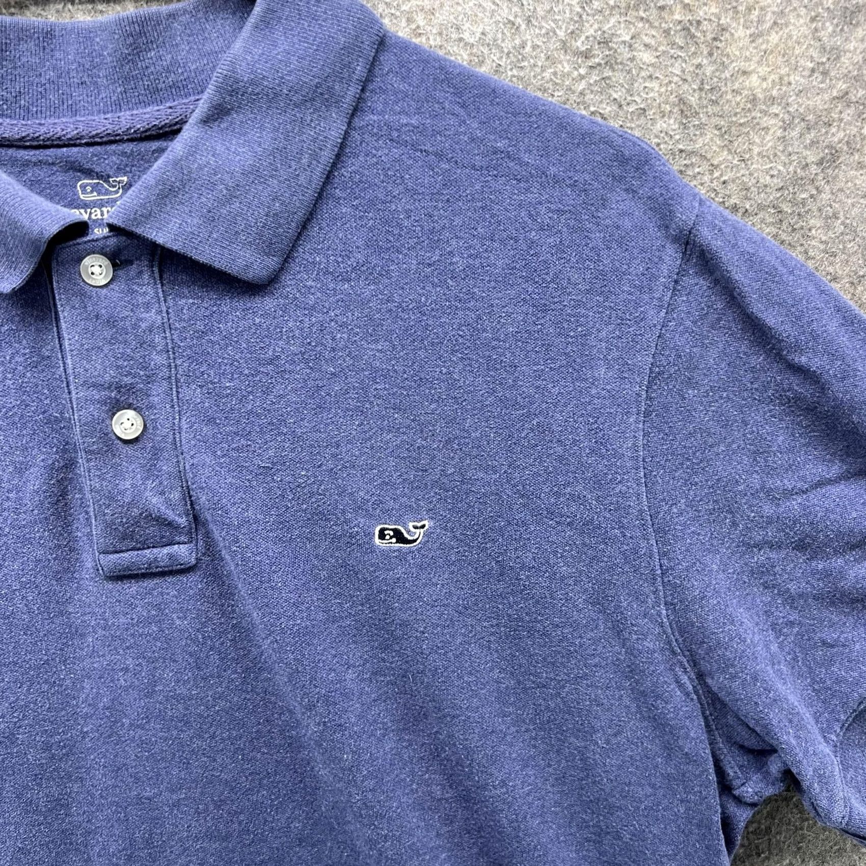 Vineyard Vines Vineyard Vines Polo Shirt Mens L Blue Slim Fit Cotton Spandex Whale Logo Polo Shirt Size US L / EU 52-54 / 3 - 6 Thumbnail