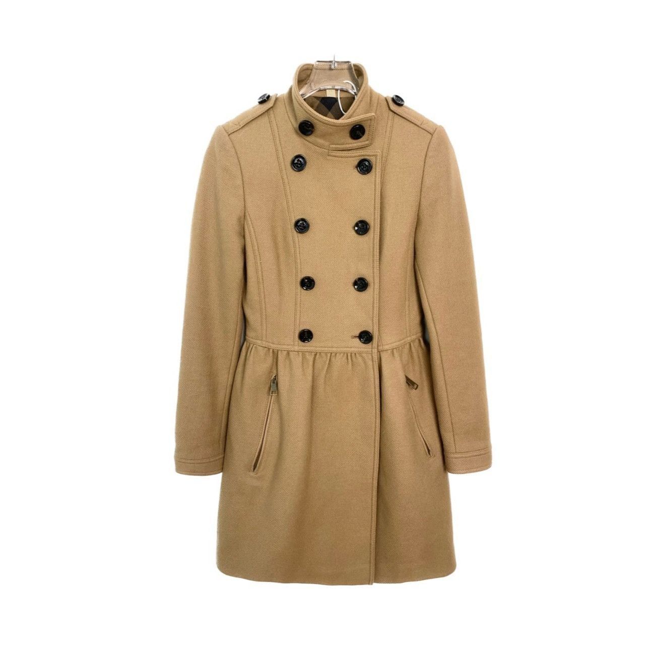 Burberry Burberry Brit Womens Camel Double-Breasted Wool Blend Coat W Size XS / US 0-2 / IT 36-38 - 1 Thumbnail