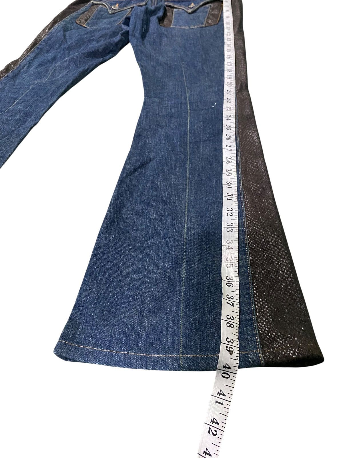 Morgan Homme Morgan Homme Denim Jeans snake Leather Biker Flare Bootcut Size US 32 / EU 48 - 11 Thumbnail