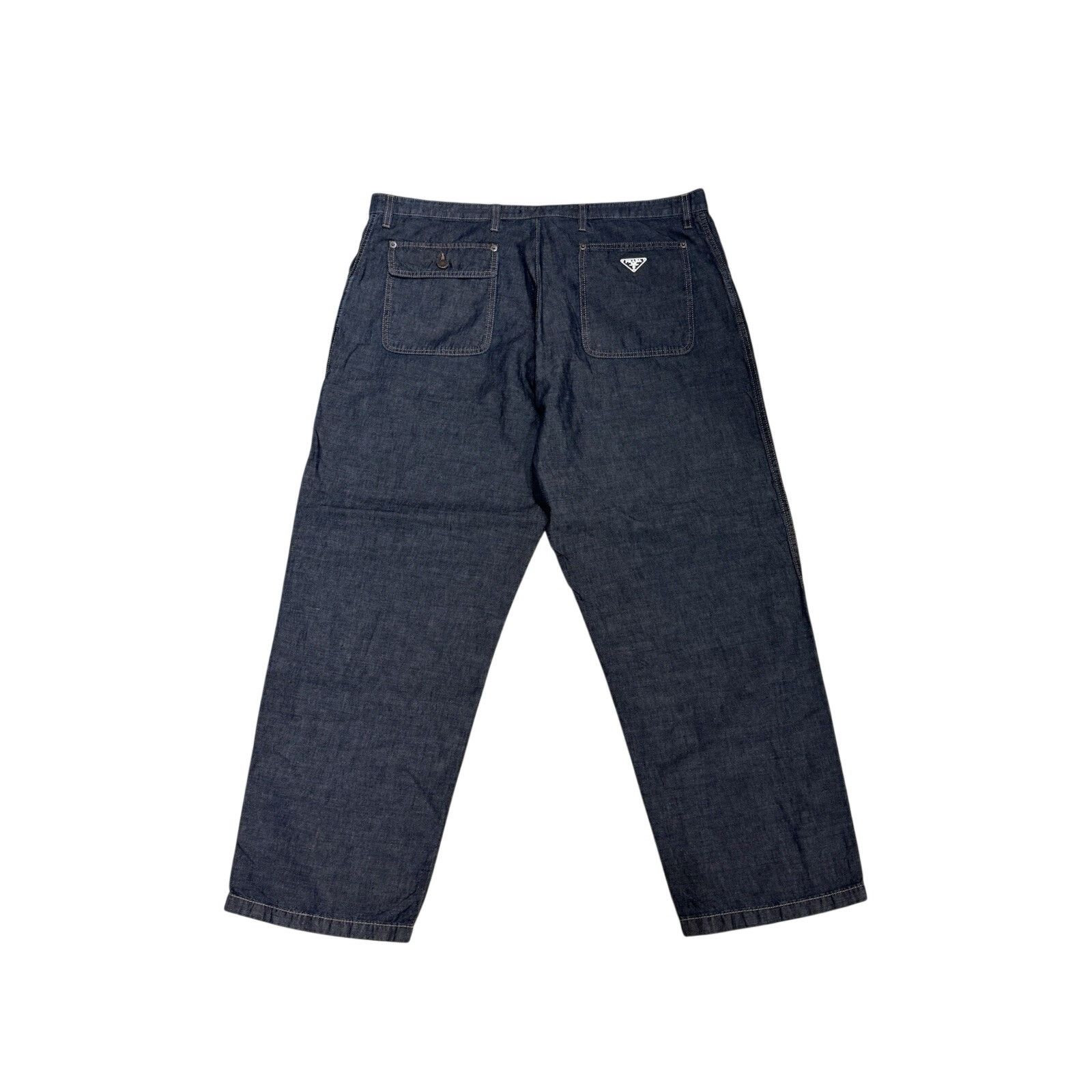 Prada PRADA Re-Nylon WIDE LEG DENIM TROUSERS BELT LOOPS XXL $1890 Size US 38 / EU 54 - 2 Thumbnail