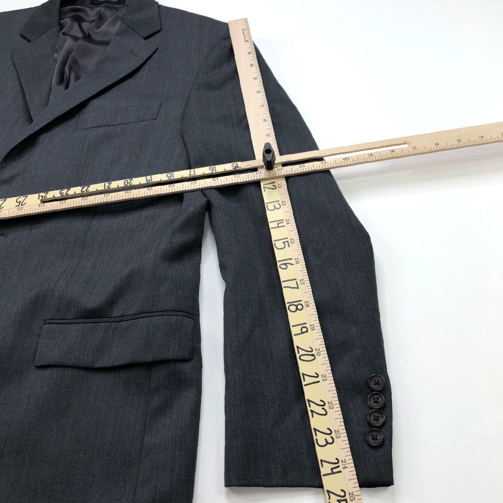 Ralph Lauren Lauren Ralph Lauren Green Label Blazer Jacket Gray 40R 100% Wool Two-Button Notch Lapel Wool Blazer Men's Casual Business Formal Wedding Vintage: No Size 40R - 6 Thumbnail