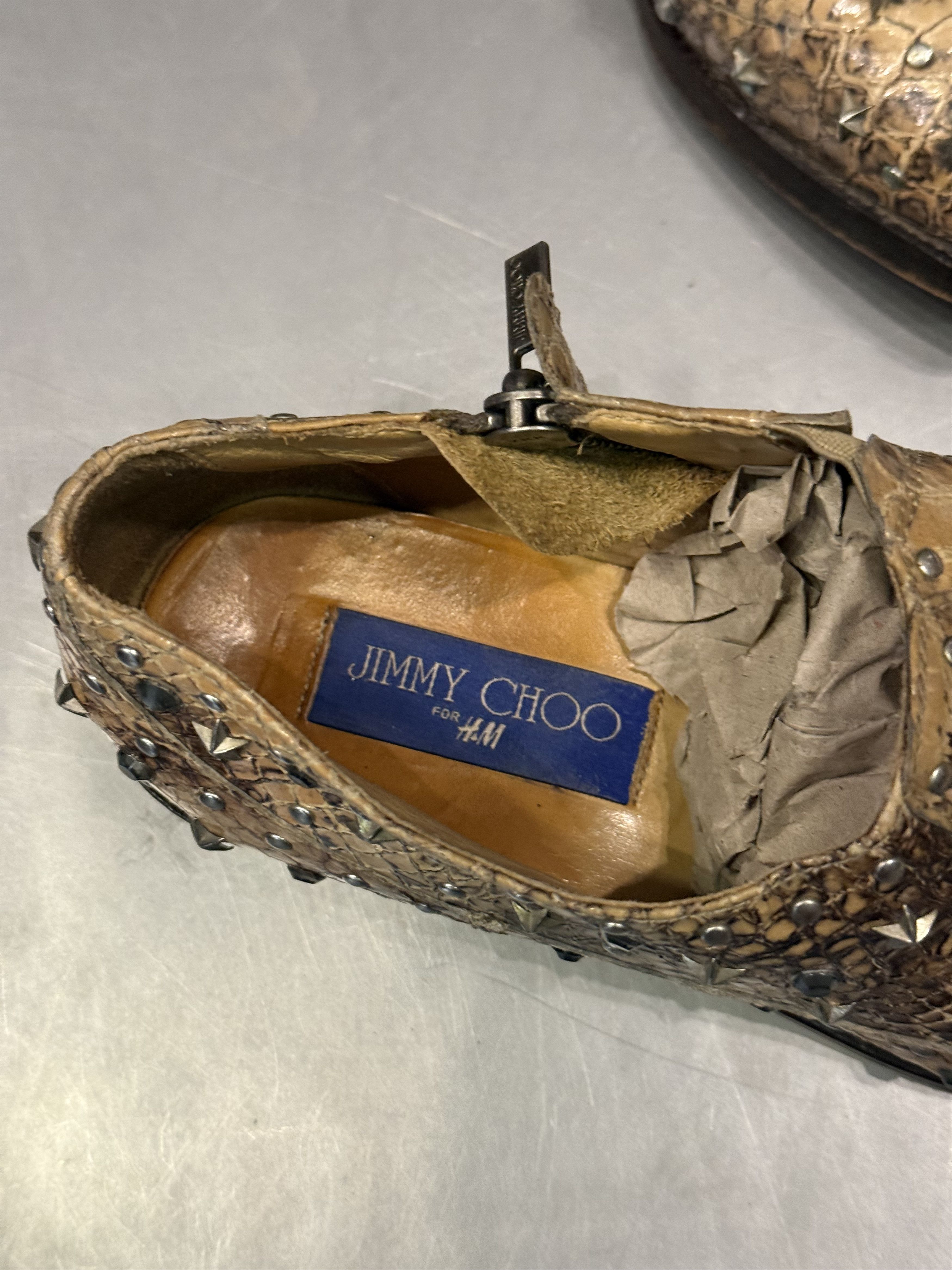 Jimmy Choo Jimmy Choo for H&M exotic python leather studded boots Size US 7 / IT 37 - 6 Thumbnail