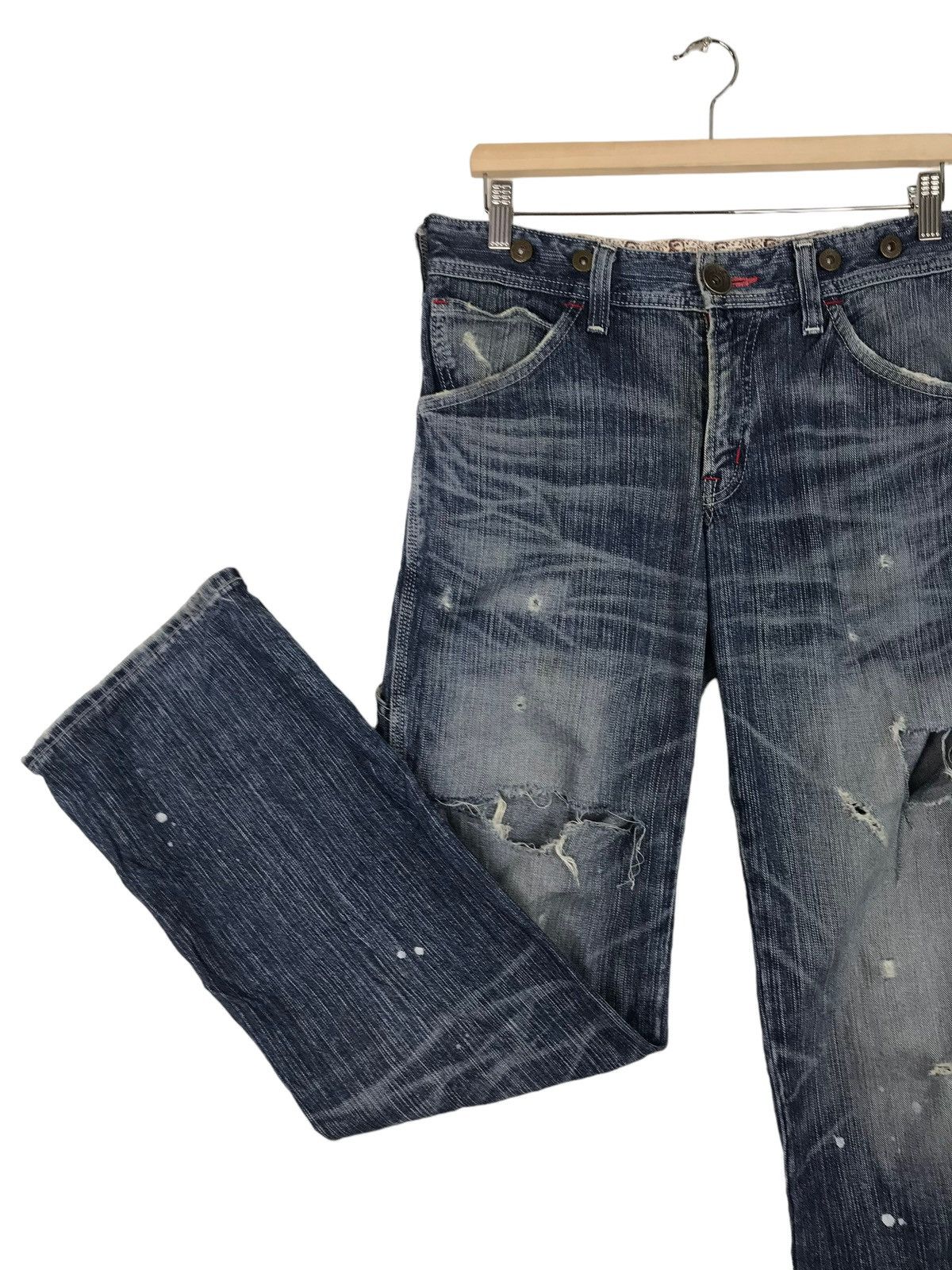 Edwin 💥 EDWIN PAIN SPLASH DISTRESS JEANS Size US 34 / EU 50 - 4 Thumbnail