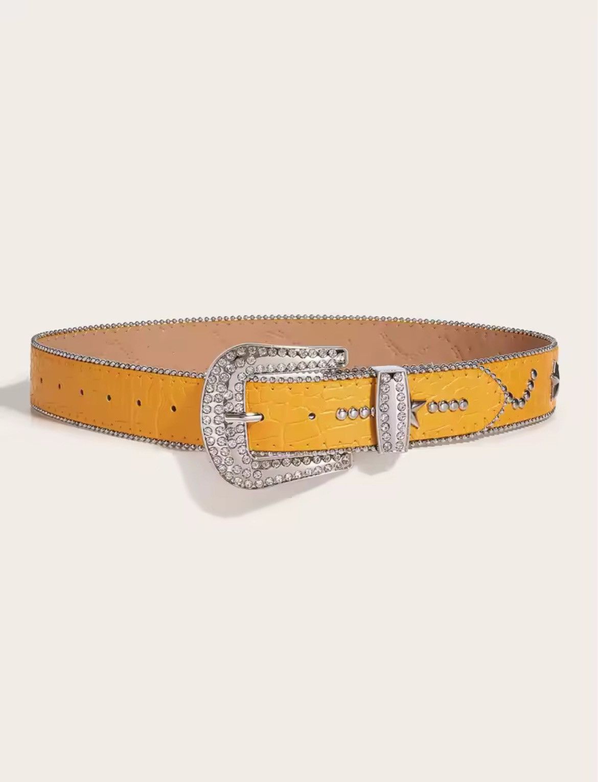 Japanese Brand × Vintage Yellow pop star studded belt Size ONE SIZE - 3 Thumbnail