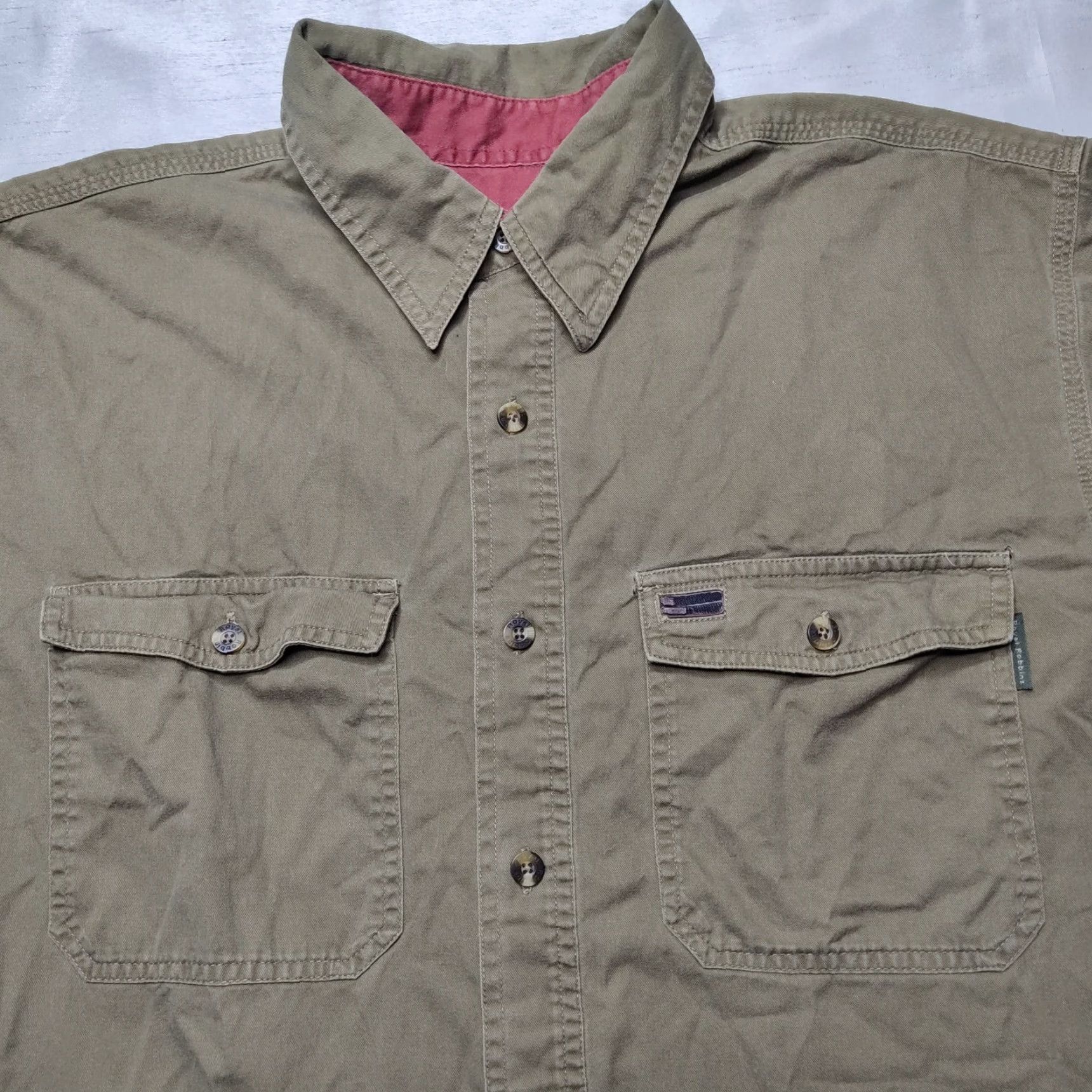 Royal Robbins VINTAGE ROYAL ROBBINS Shirt Men L Olive Drab Outdoor Travel Long Sleeve Button-Up Size US L / EU 52-54 / 3 - 3 Thumbnail