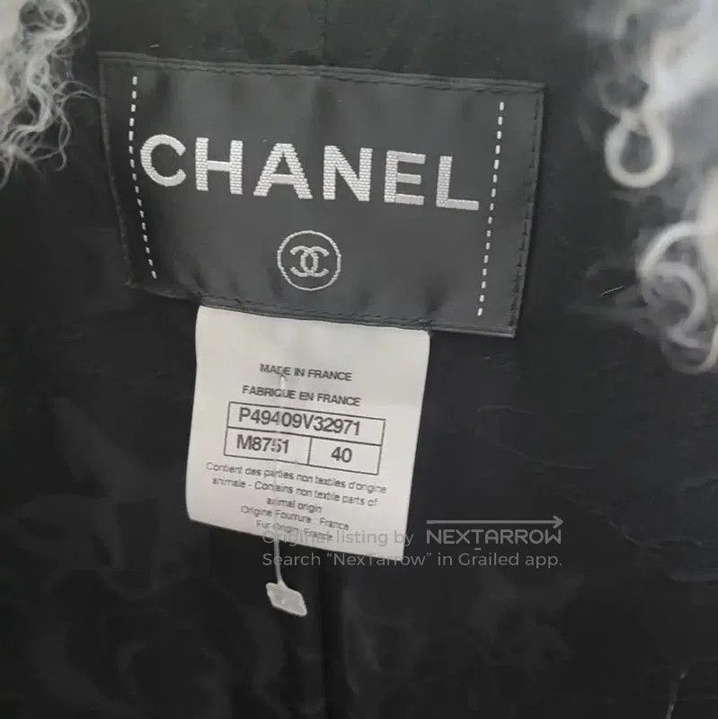 Chanel Chanel Black Wool Logo Plaid Mid-Length Coat . Size M / US 6-8 / IT 42-44 - 5 Thumbnail