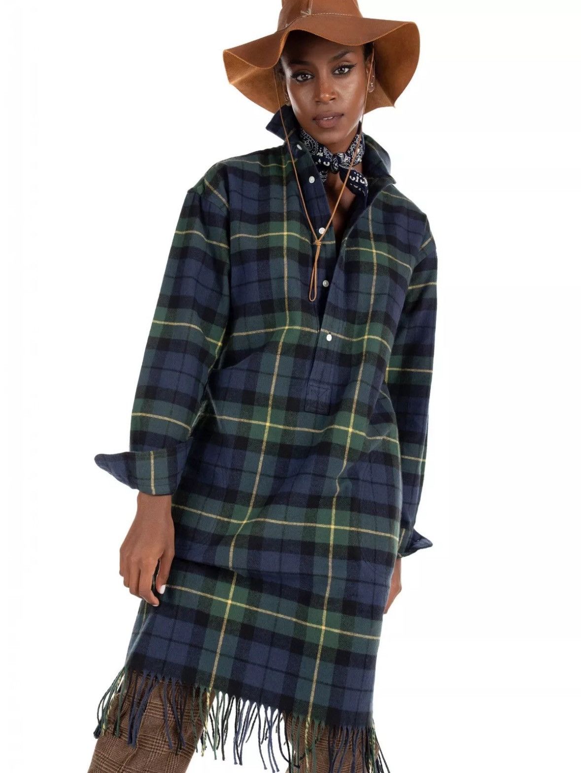 Polo Ralph Lauren × RRL Ralph Lauren 🔥Women’s Polo Ralph Lauren Plaid Cotton Shirdress RRP: 380$ Size S / US 4 / IT 40 - 1 Thumbnail