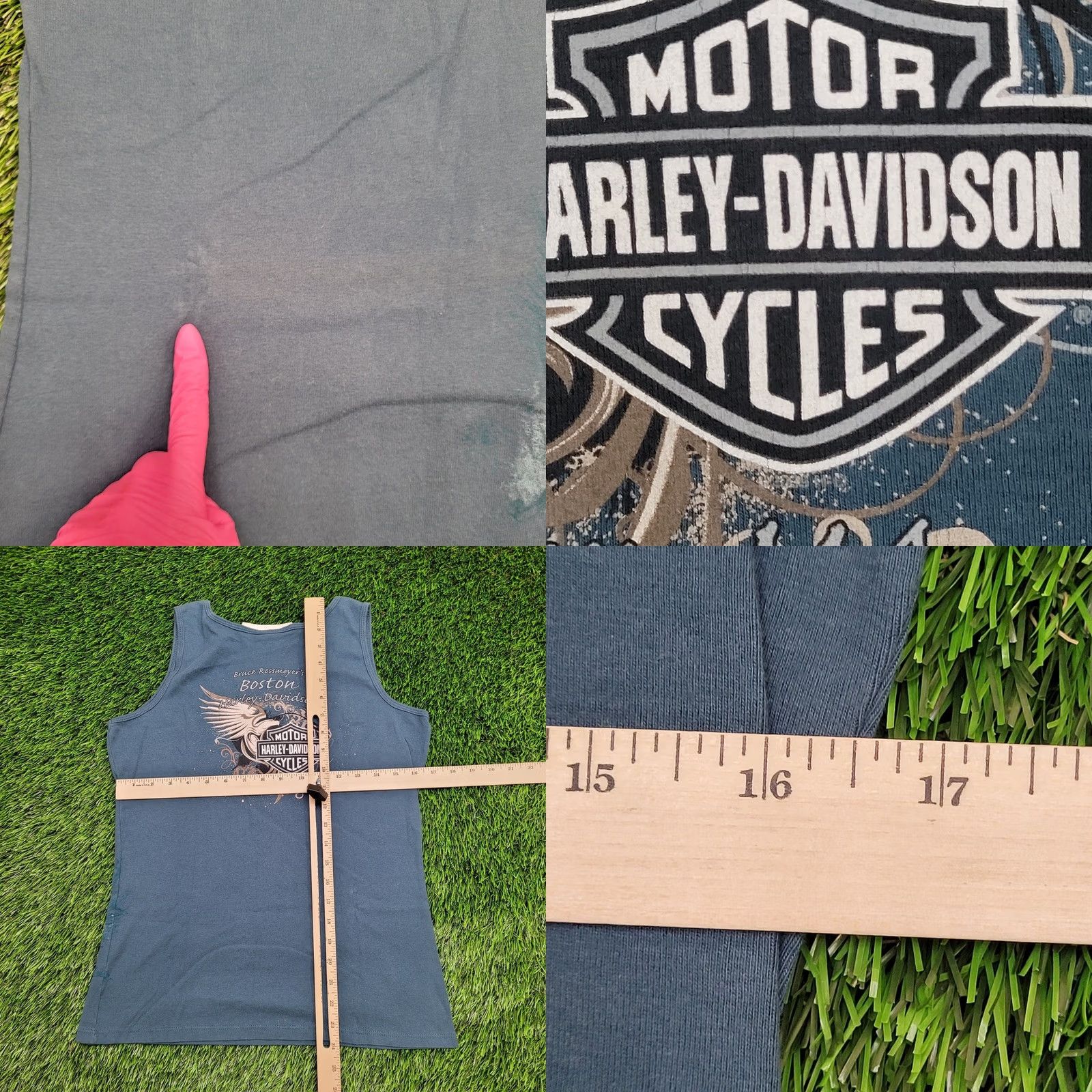 Harley Davidson Vintage Harley-Davidson Tank Teens Medium 16x24 Boston Blue Graphic Print Logo Shirt Sleeve- less Tank Top? Size US M / EU 48-50 / 2 - 8 Thumbnail