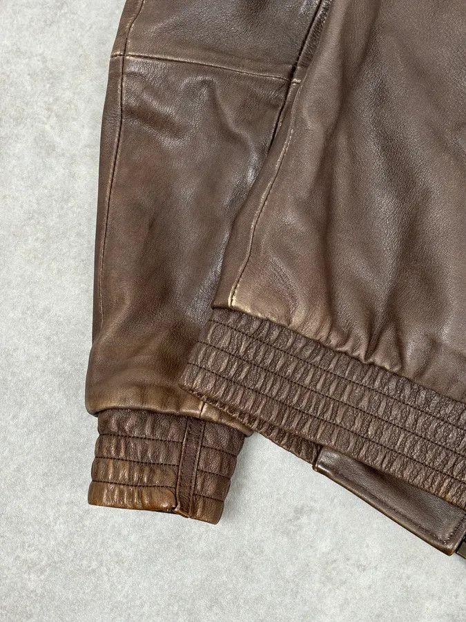 Dolce & Gabbana 2010s Dolce & Gabbana Brown Taupe Leather Bomber Jacket Size US M / EU 48-50 / 2 - 8 Thumbnail