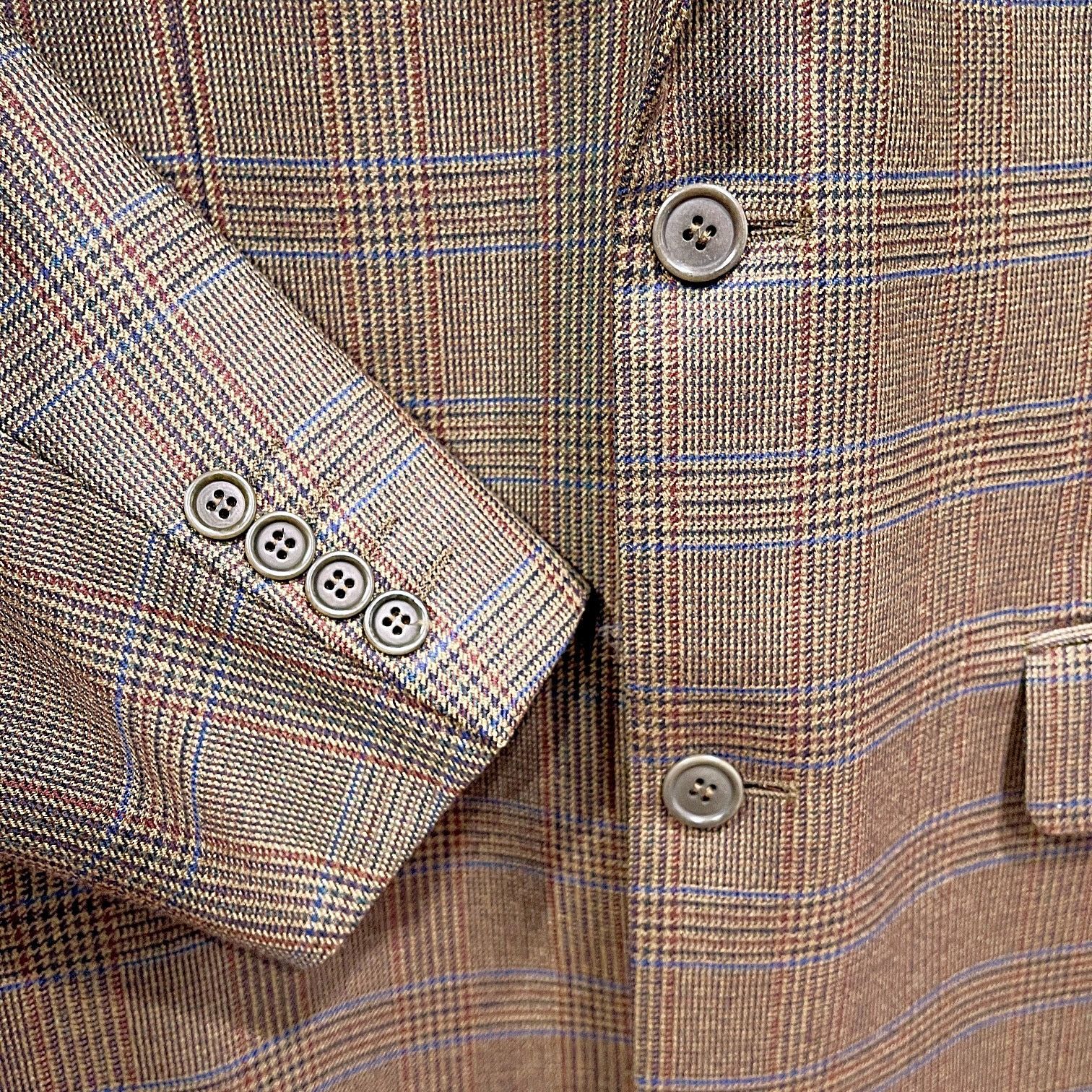 Barneys New York Barneys New York Wool Tweed Sport Coat Brown Plaid Mens 38R Size 38R - 3 Thumbnail