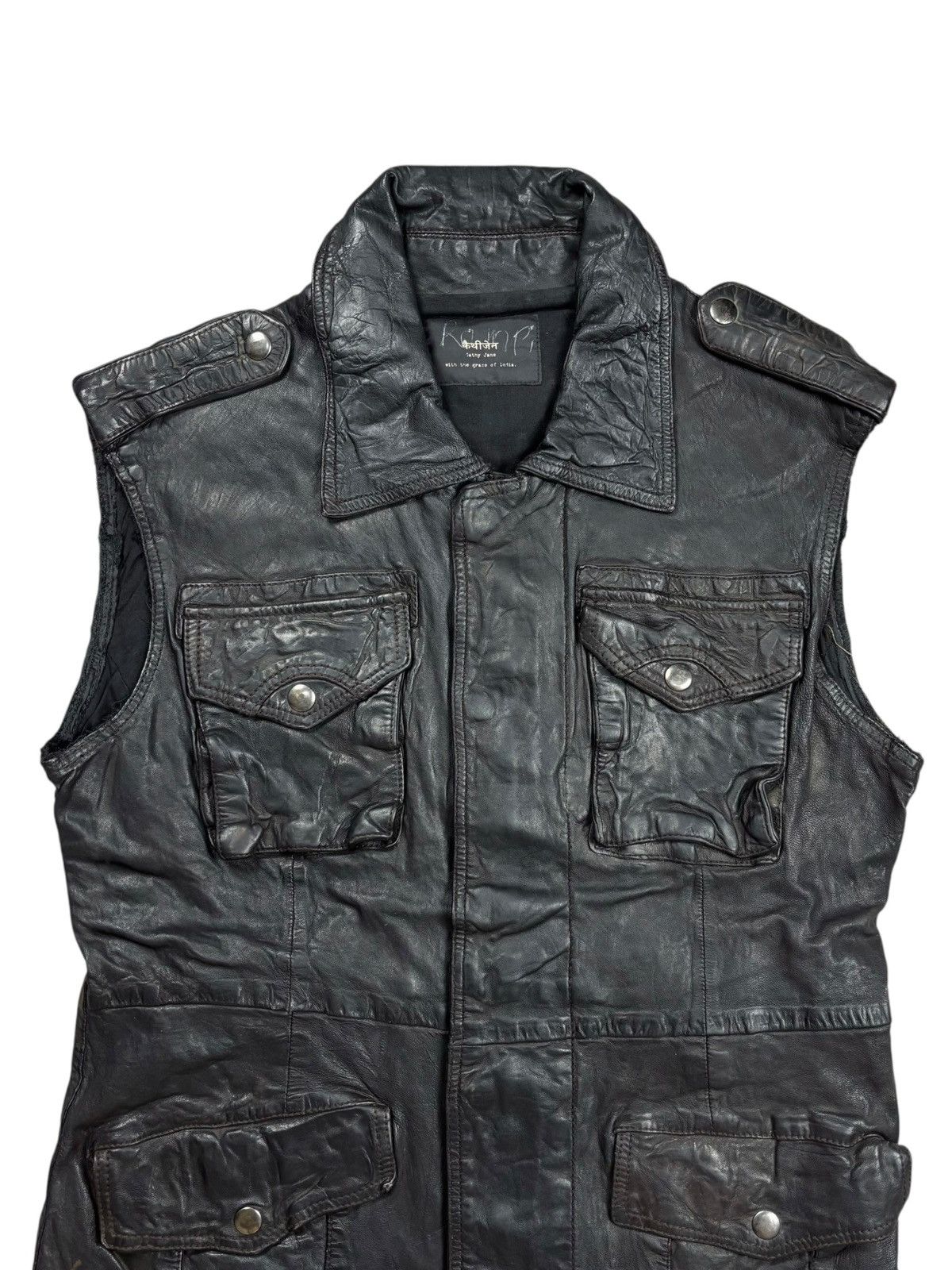 Ekam 2000s Cathy Jane Apocalypse Style Rider Vest Leather Jacket Size US M / EU 48-50 / 2 - 5 Thumbnail