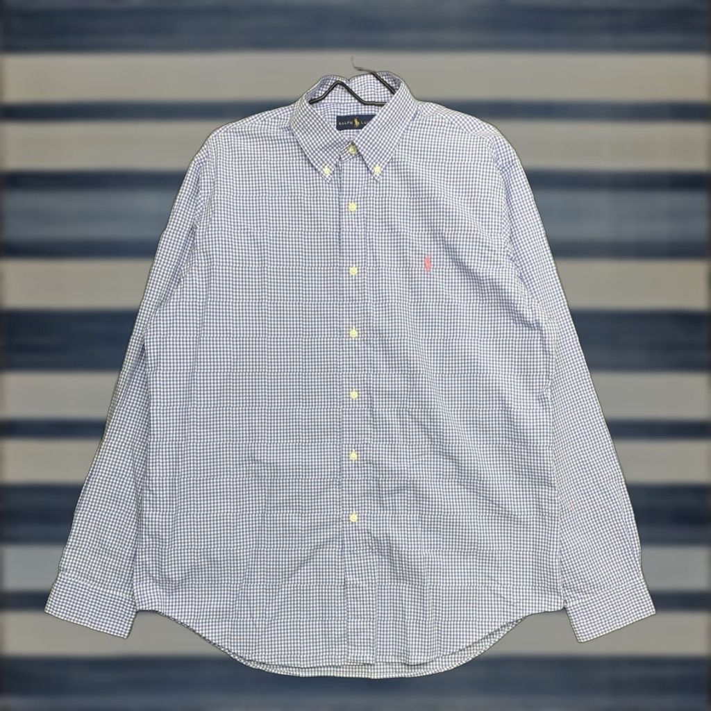 Ralph Lauren Ralph Lauren Shirt Mens Large Blue White Gingham Check Button-Down Polo Lauren Big Pony 2000s Casual Professional Womens? No. Size US L / EU 52-54 / 3 - 1 Thumbnail