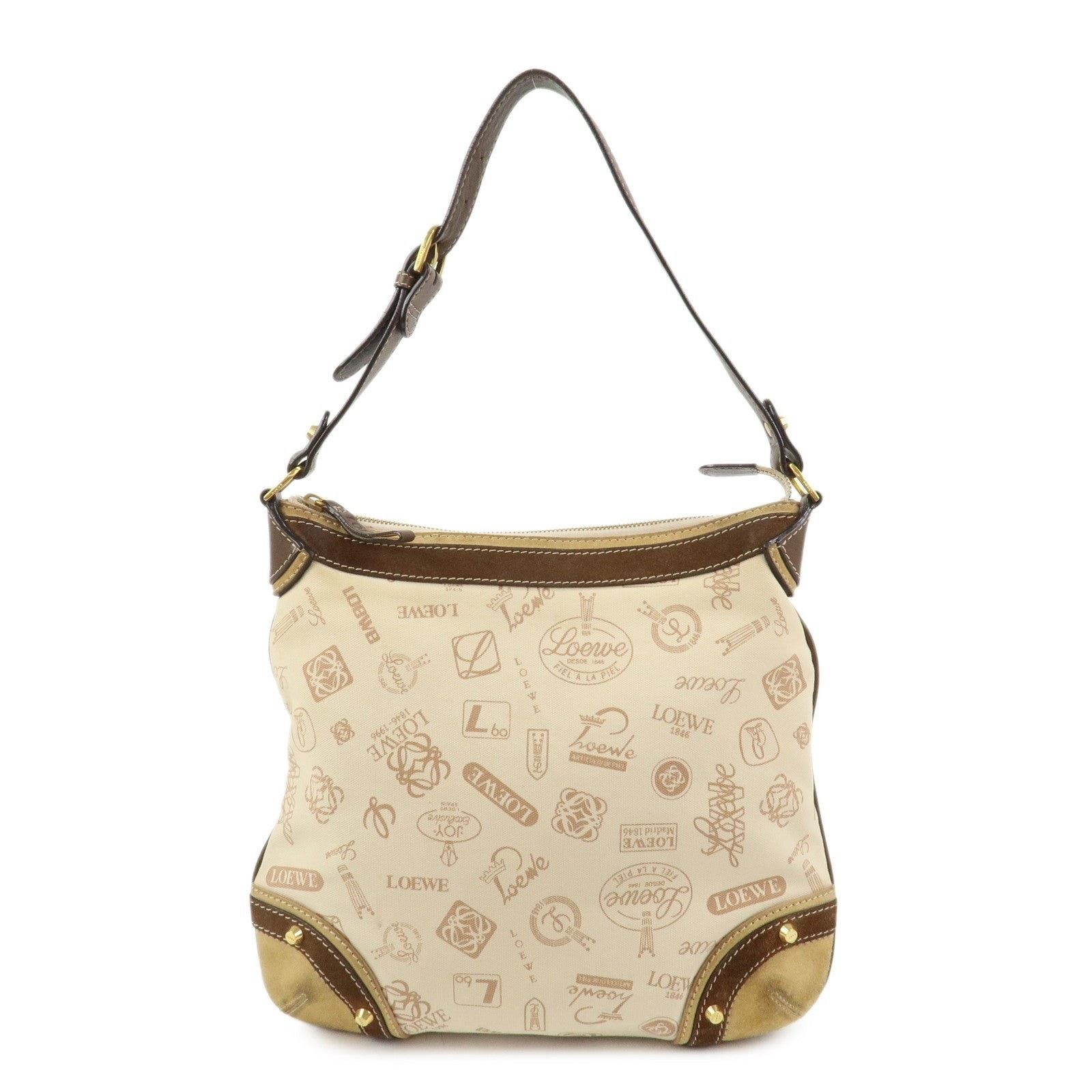 Loewe Loewe Anagram Canvas Suede Shoulder Bag Size ONE SIZE - 1 Thumbnail