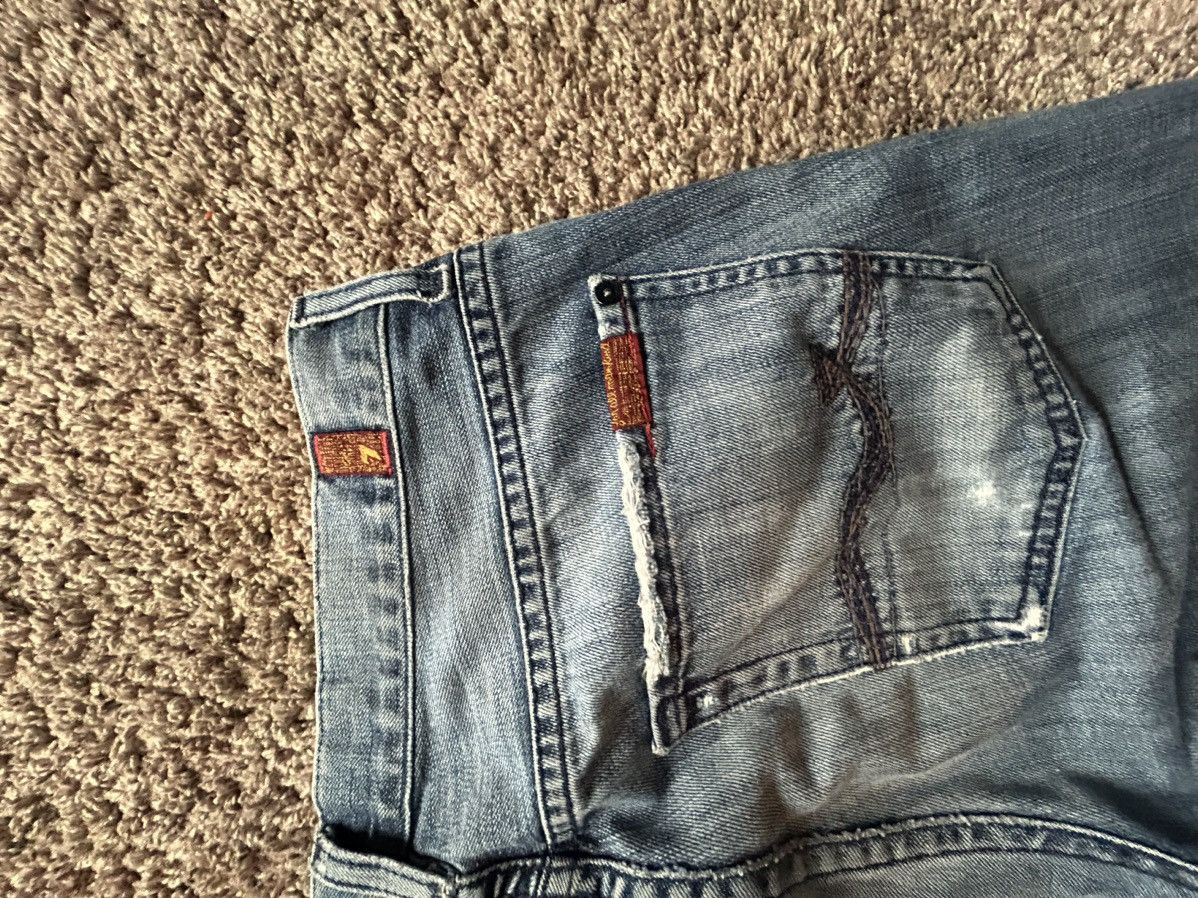 7 For All Mankind × Vintage Vintage Distressed Bootcut Jeans Size US 31 - 3 Thumbnail