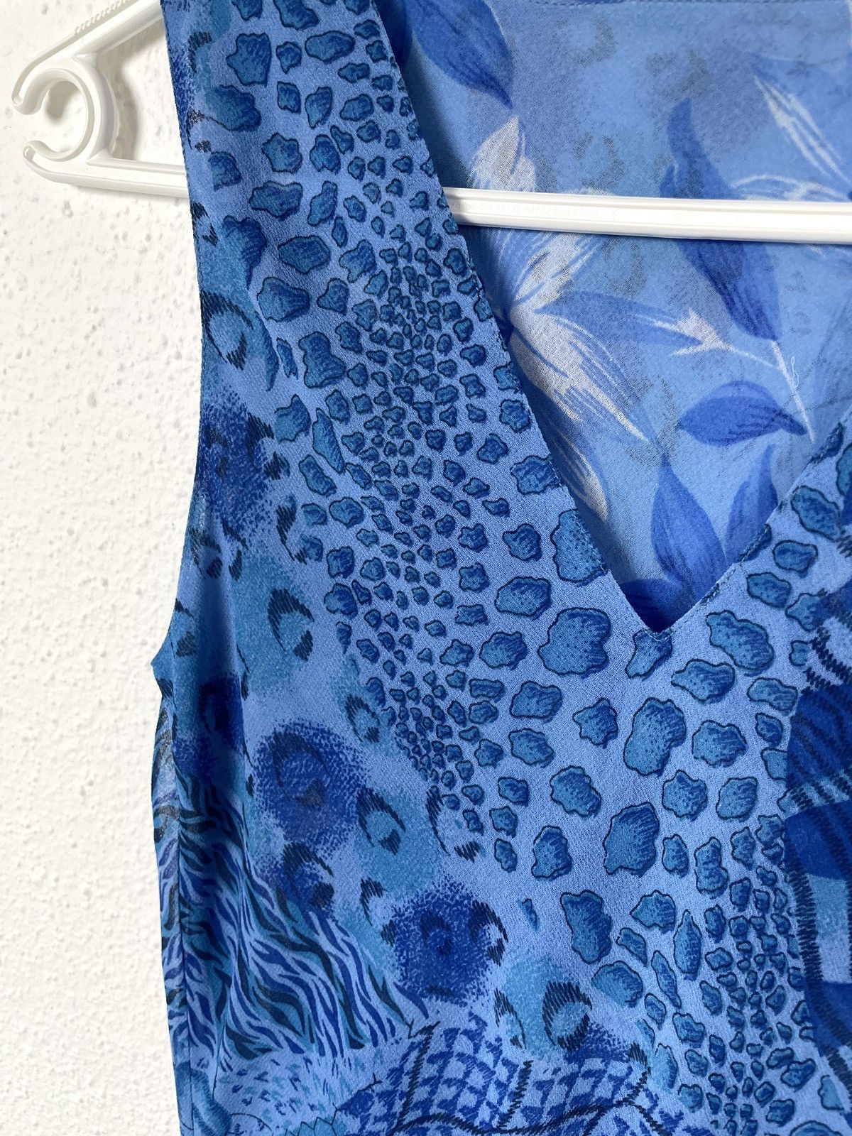 Vintage Vintage Y2K Reversible Asymmetrical Blue Midi Dress Size S / US 4 / IT 40 - 5 Thumbnail