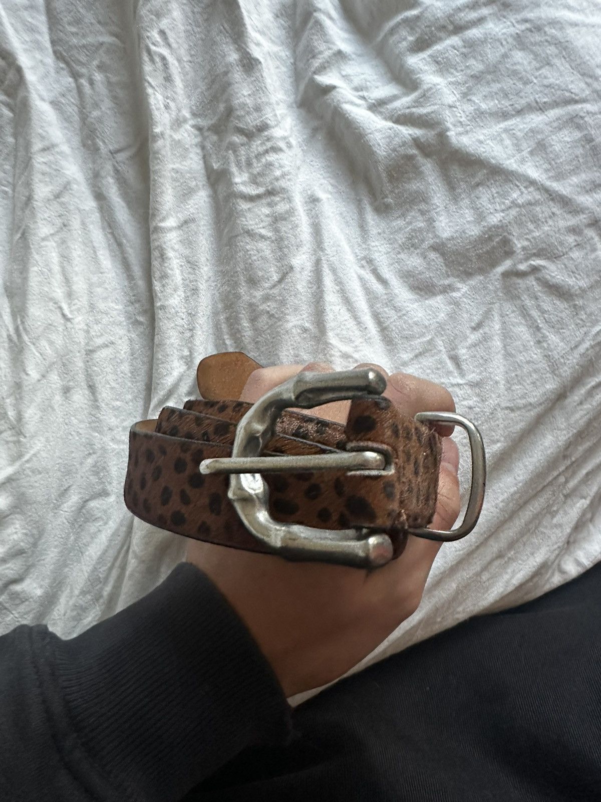 Stussy Stussy bamboo buckle belt leopard pattern | Grailed