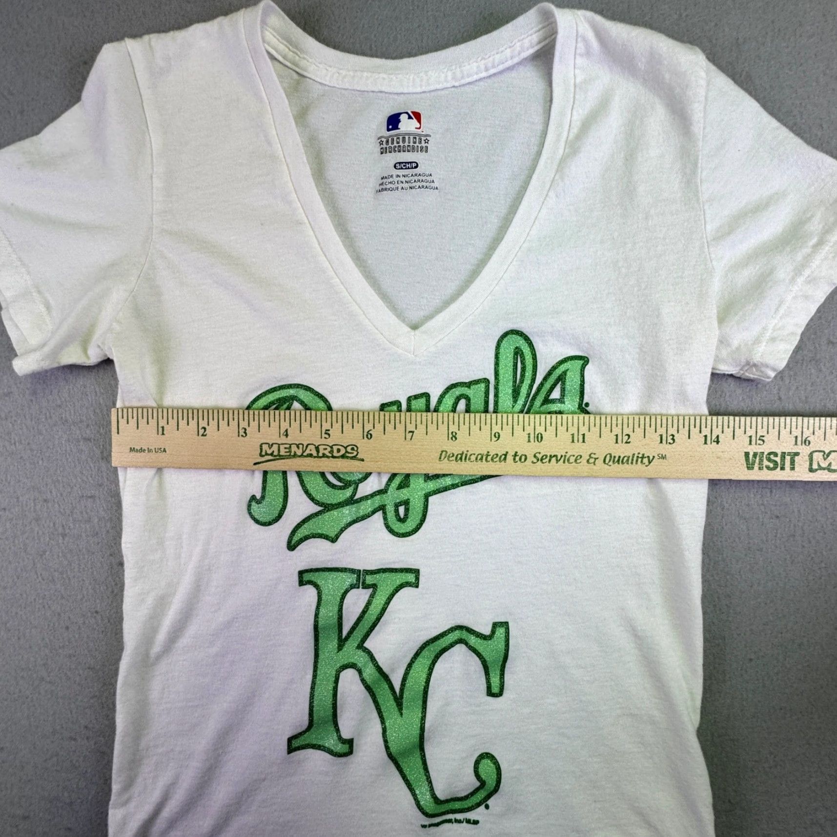 Vintage Kansas City Royals Shirt Women's Small White Glitter T-Shirt Baseball Game Day Size S / US 4 / IT 40 - 4 Thumbnail